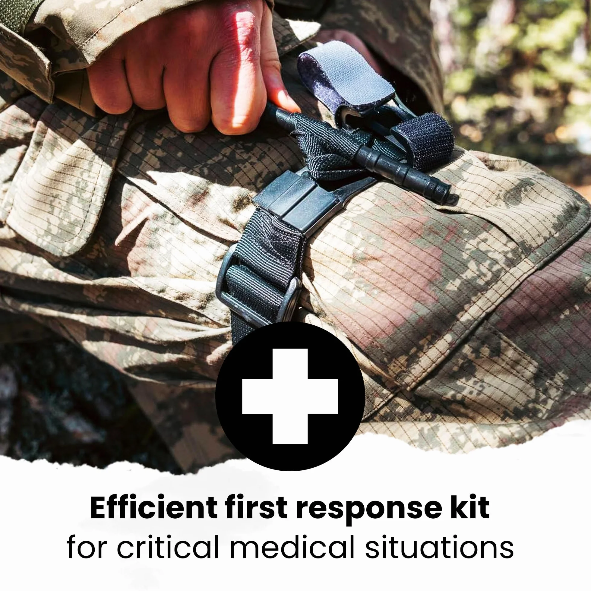 IFAK Kit Individual de Primeros Auxilios Kit de Trauma con Torniquete CAT Bolsa Médica Táctica para Control de Sangrado Negro