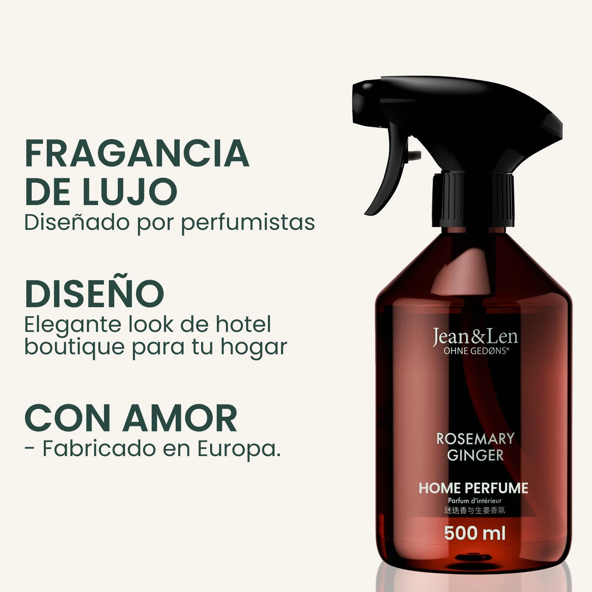 Jean & Len Home Perfume ambientador spray 500 ml Rosemary & Ginger