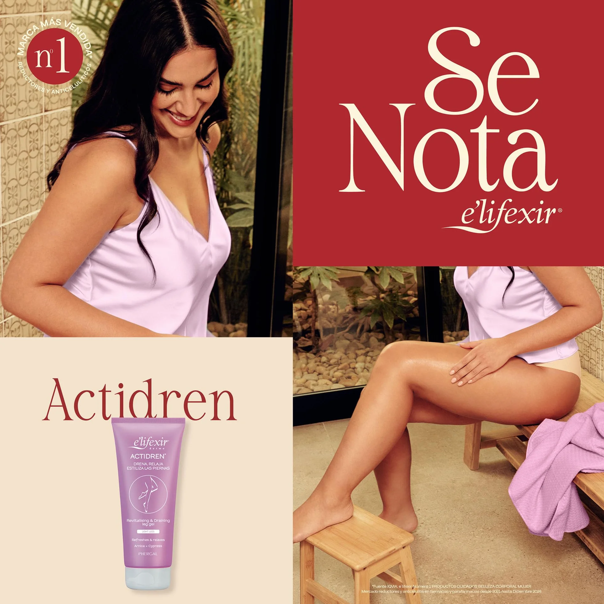 E'LIFEXIR Actidren Gel Relajante de Piernas 200 ml Drena Relaja Estiliza Mejora Circulación Reduce Volumen Tobillos Hinchados