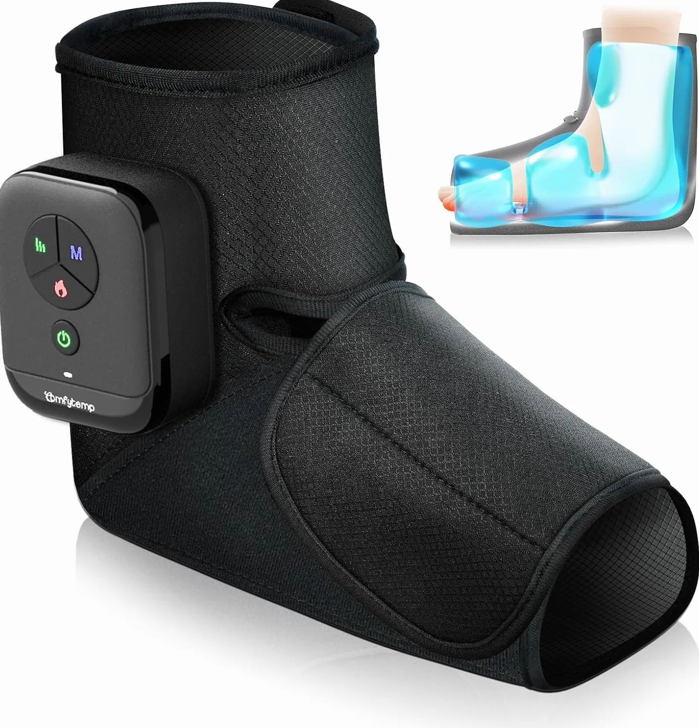Comfytemp Masajeador de Pies Inalámbrico, Masaje de Compresión con Calefacción, Batería 2500mAh