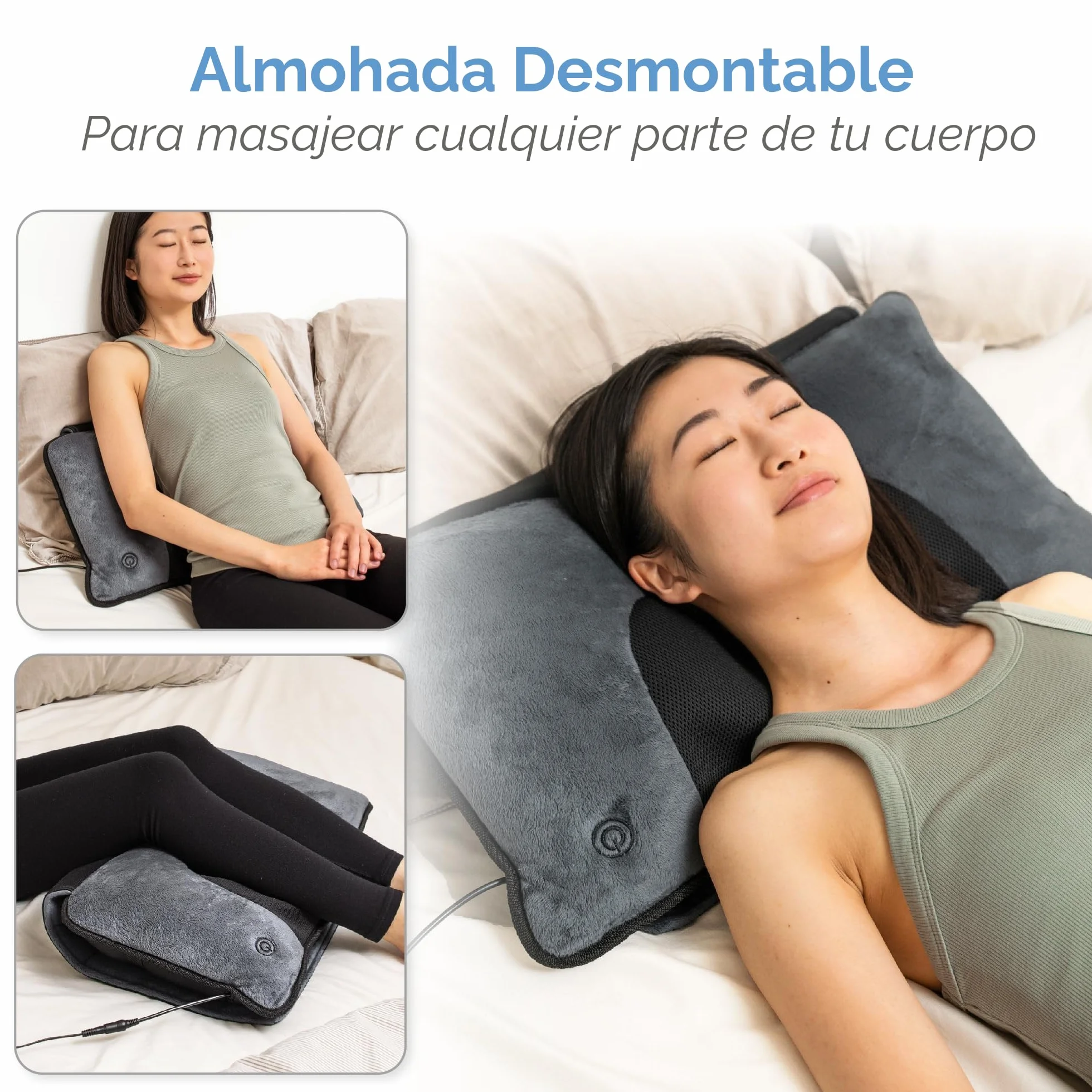 Comfier Colchoneta de Masaje Cuerpo Completo con Calefacción, Masajeador de Espalda Shiatsu, 10 Motores, 4 Almohadillas Térmicas