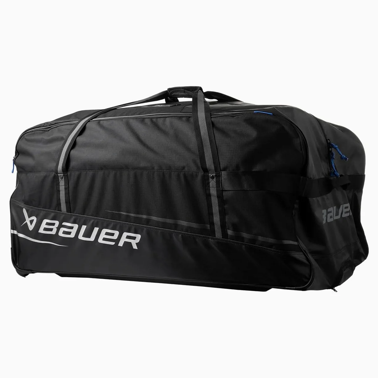 Bauer Hockey Premium Wheel Bag '24 (negro/blanco, senior/grande (35 x 20 x 18 pulgadas)
