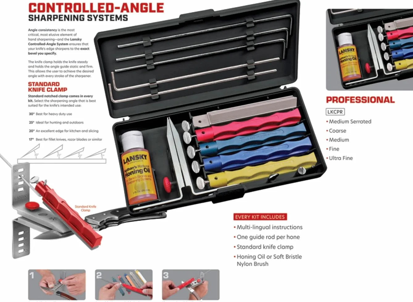 Lansky LS50 Affilacoltelli,Unisex - Adulto, Rojo, un tamaño