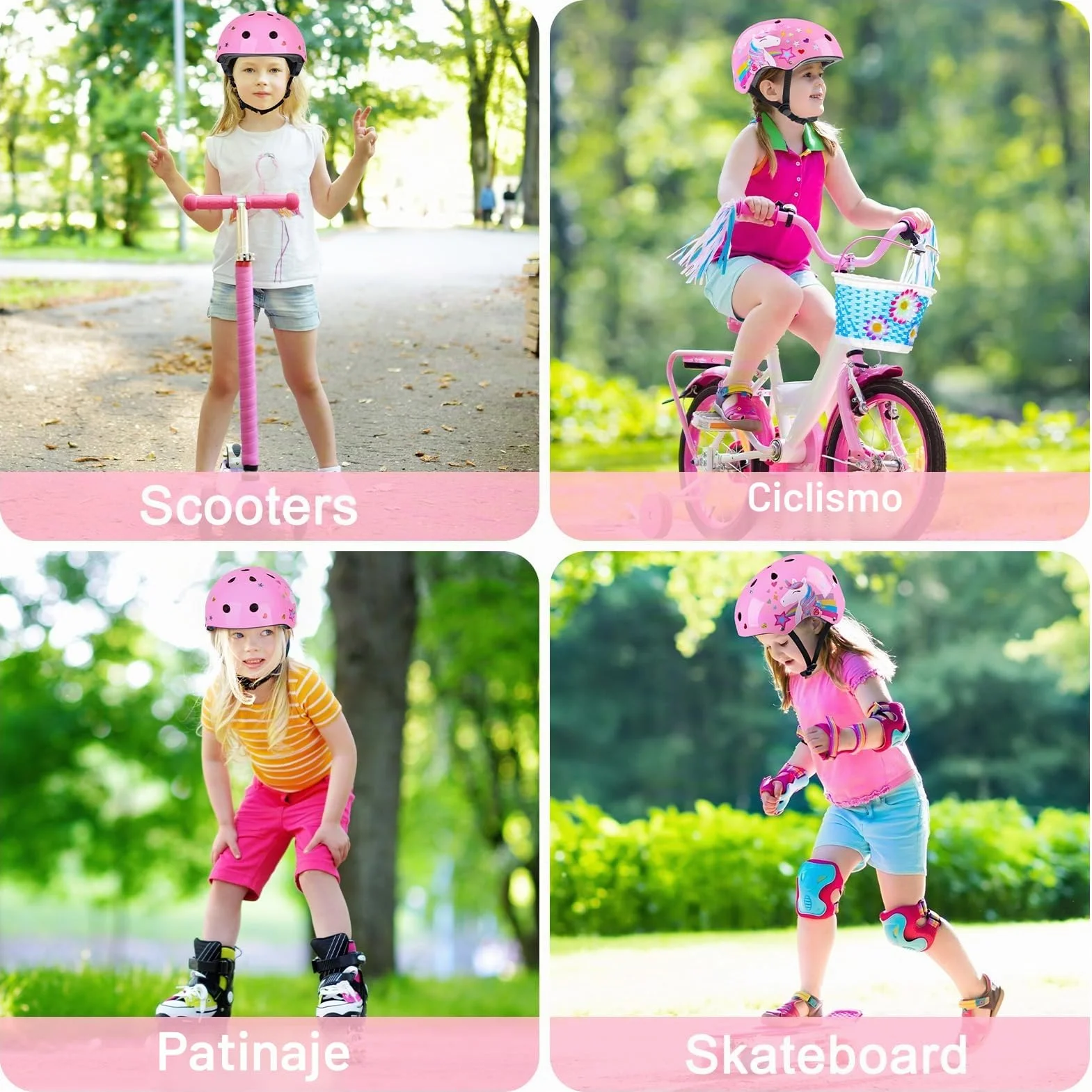 Casco Bicicleta Niños, Unicorn Castle Cascos de Ciclismo para Niños Ajustable Casco Infantil Patinete Rollerskate de 3 a 8 Años