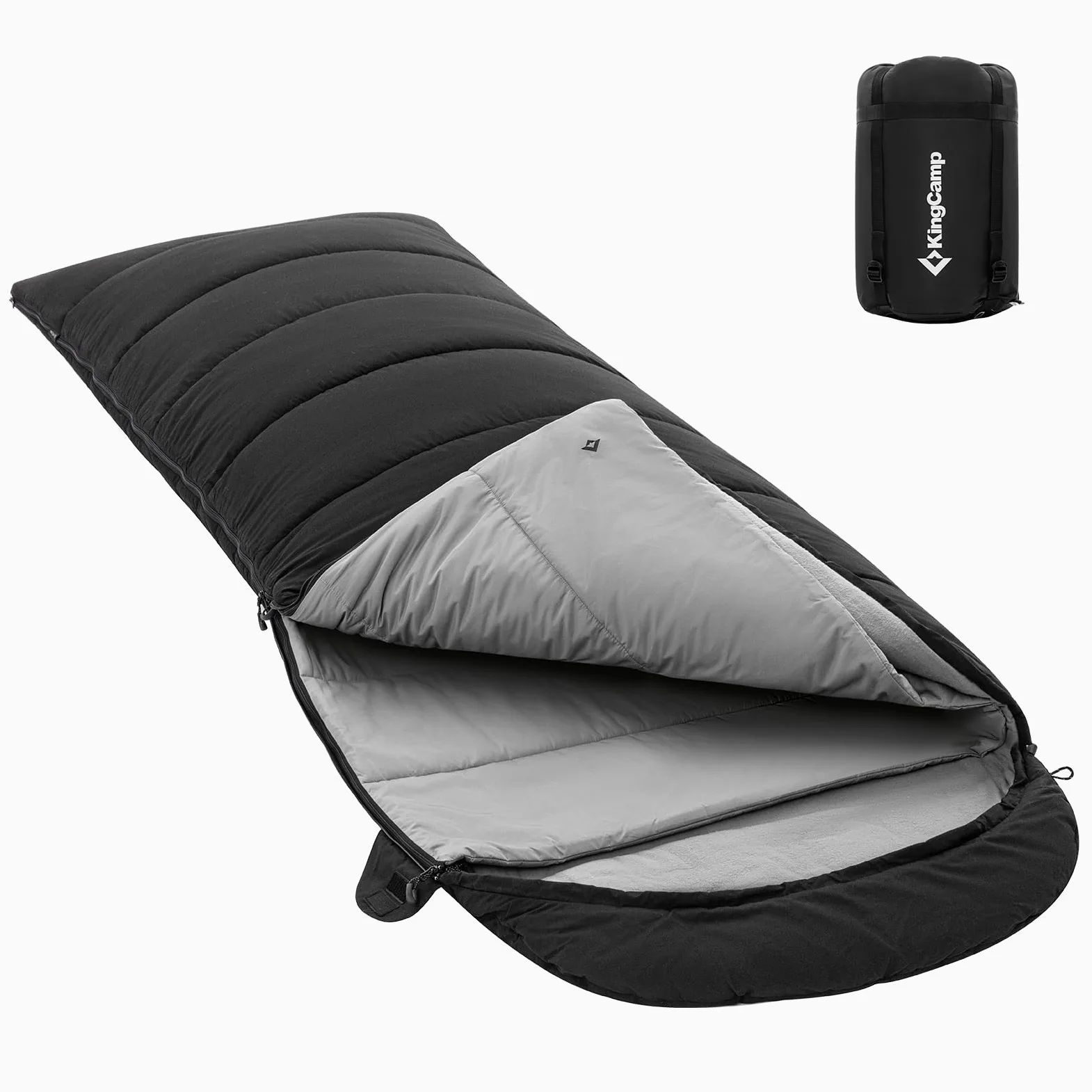 KingCamp Saco De Dormir Para 4 Estaciones Con Manta Extraíble Saco De Dormir De Franela Para Adultos Invierno Camping Interiores Exteriores