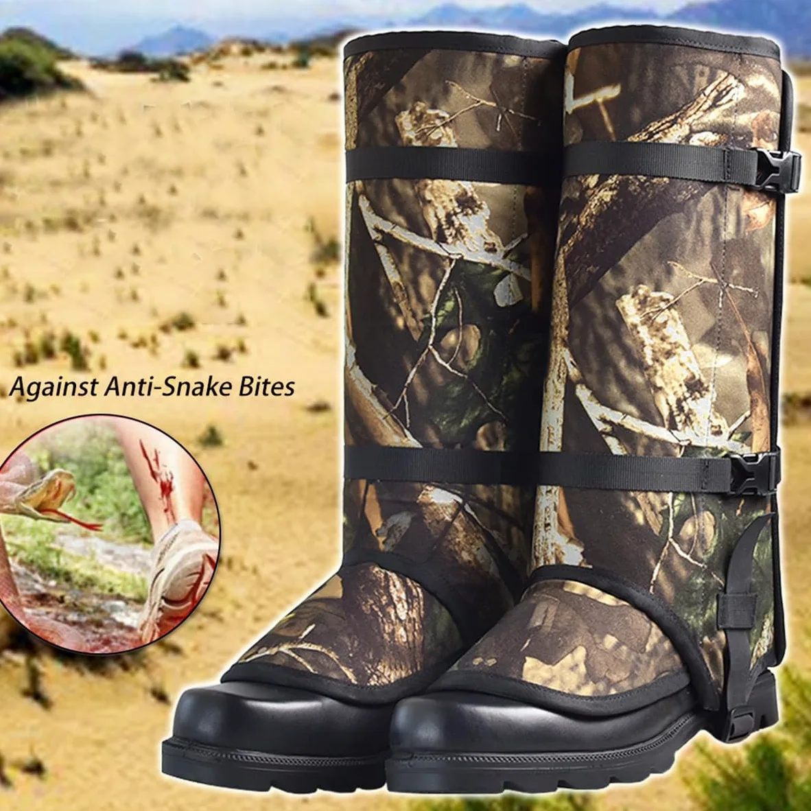 Polainas de Serpiente Caza, Impermeable Leggings de Serpiente Anti-Mordedura, Transpirable Polainas de Nieve para Hombre y Mujer, Piernas, Senderismo, Esquí, Senderismo, Escalada