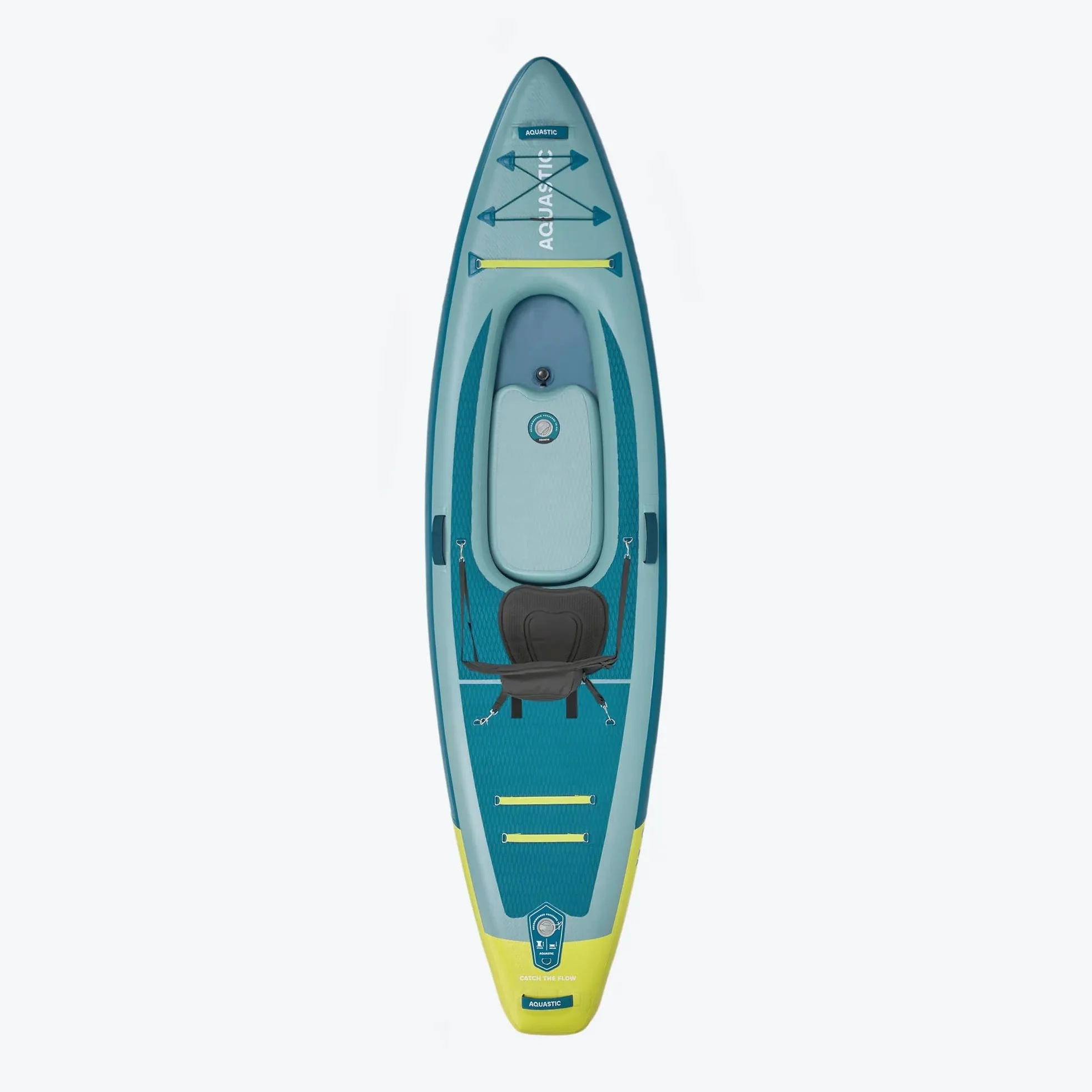 AQUASTIC Raglan 11'2 Kayak Sup Hybrid - Tabla de Sup Hinchable con Asiento para Kayak, Remo, Bomba, 2 Aletas y Mochila