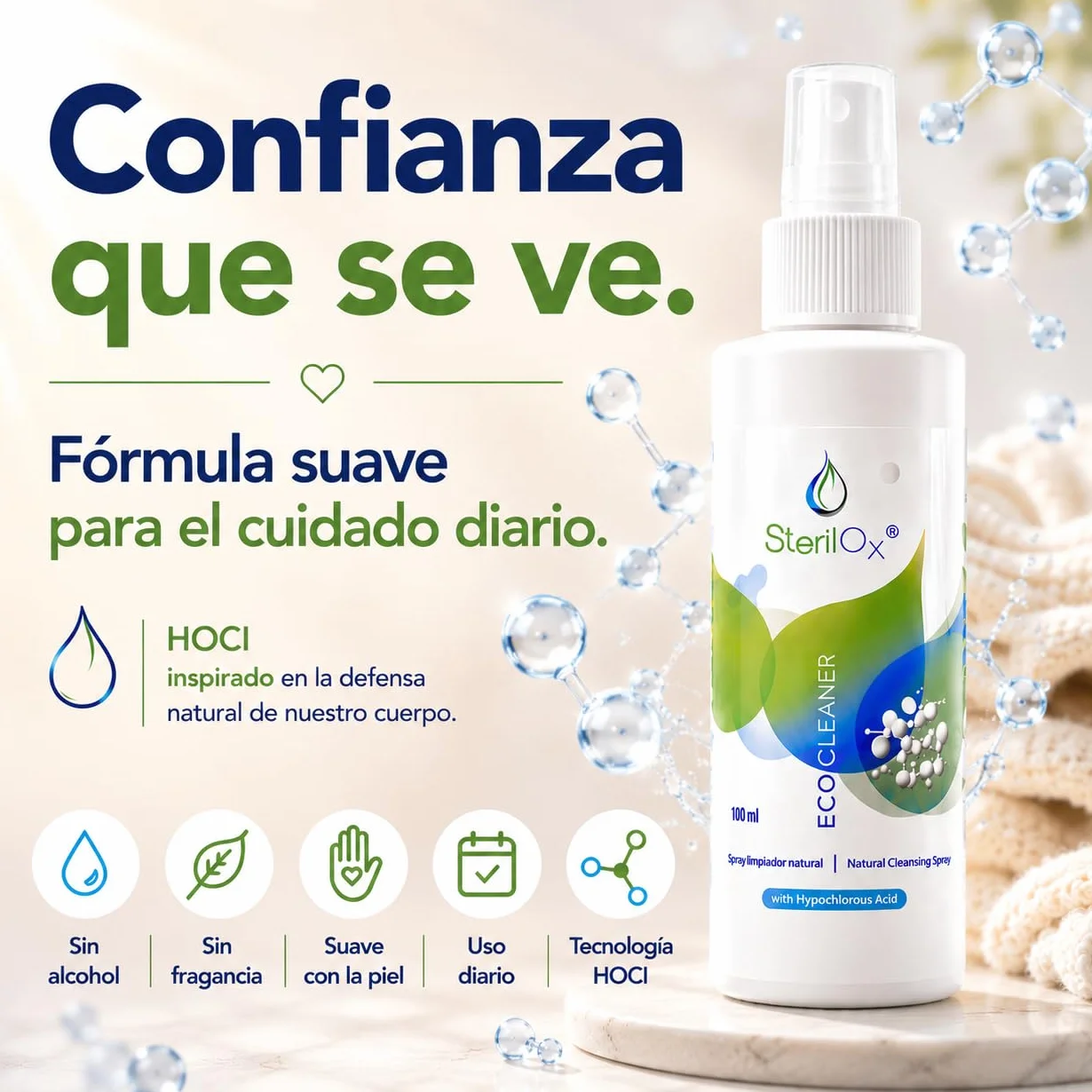 Spray Natural para la Piel con Ácido Hipocloroso 100 ml