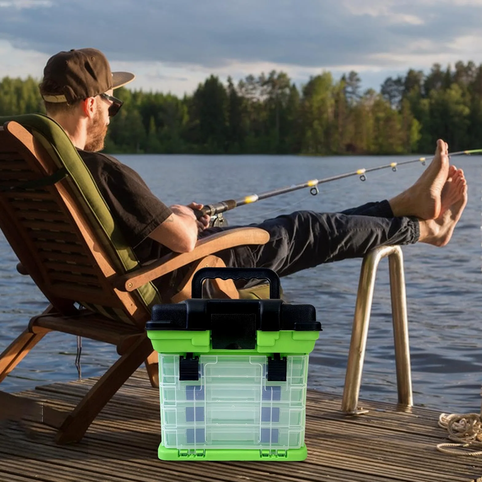 Caja de aparejos: contenedor de cebo de de 4 capas, organizador portátil de aparejos de, caja de utilidad de aparejos, caja de almacenamiento de marina para organizar | de aparejos de, de utilidad de aparejos, de almacenamiento de marina para organizar