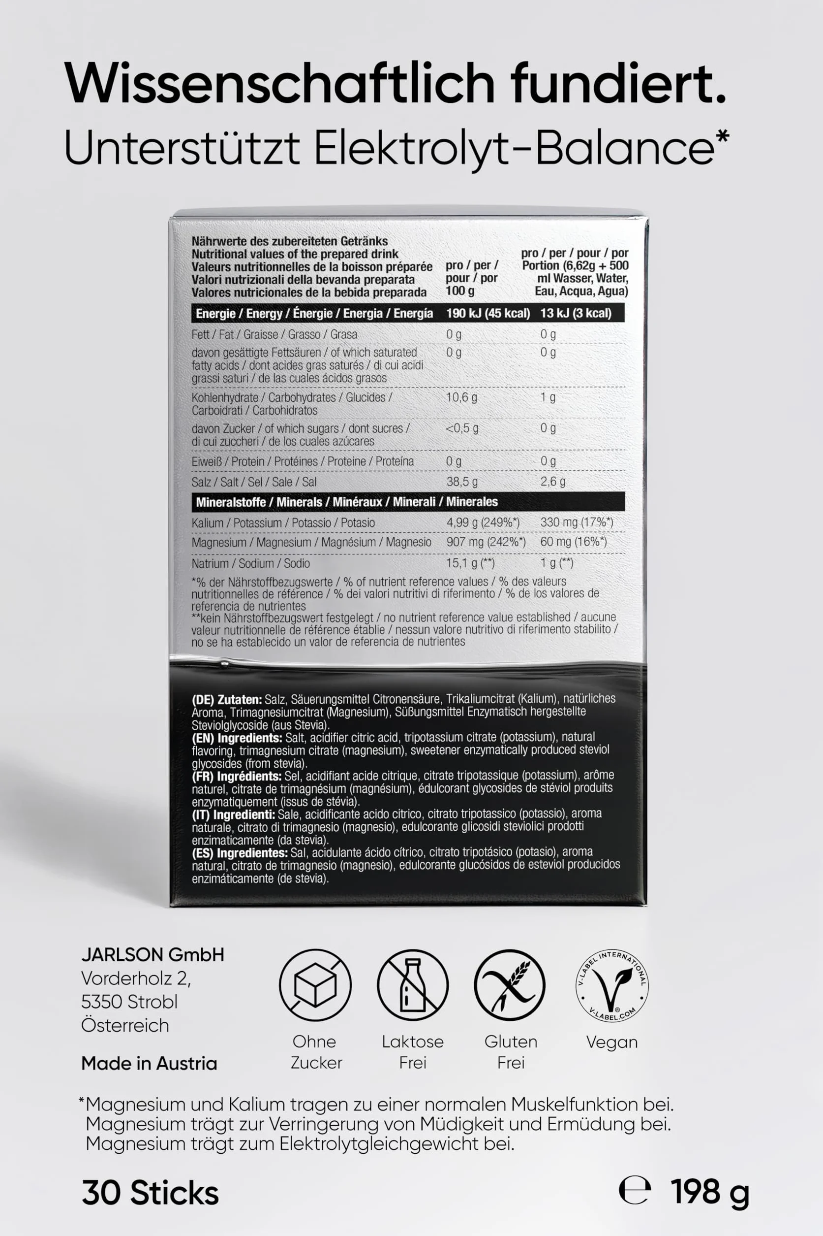 REALIST Electrolitos sin azúcar 30 sticks 1000 mg sodio 330 mg potasio 60 mg magnesio melocotón