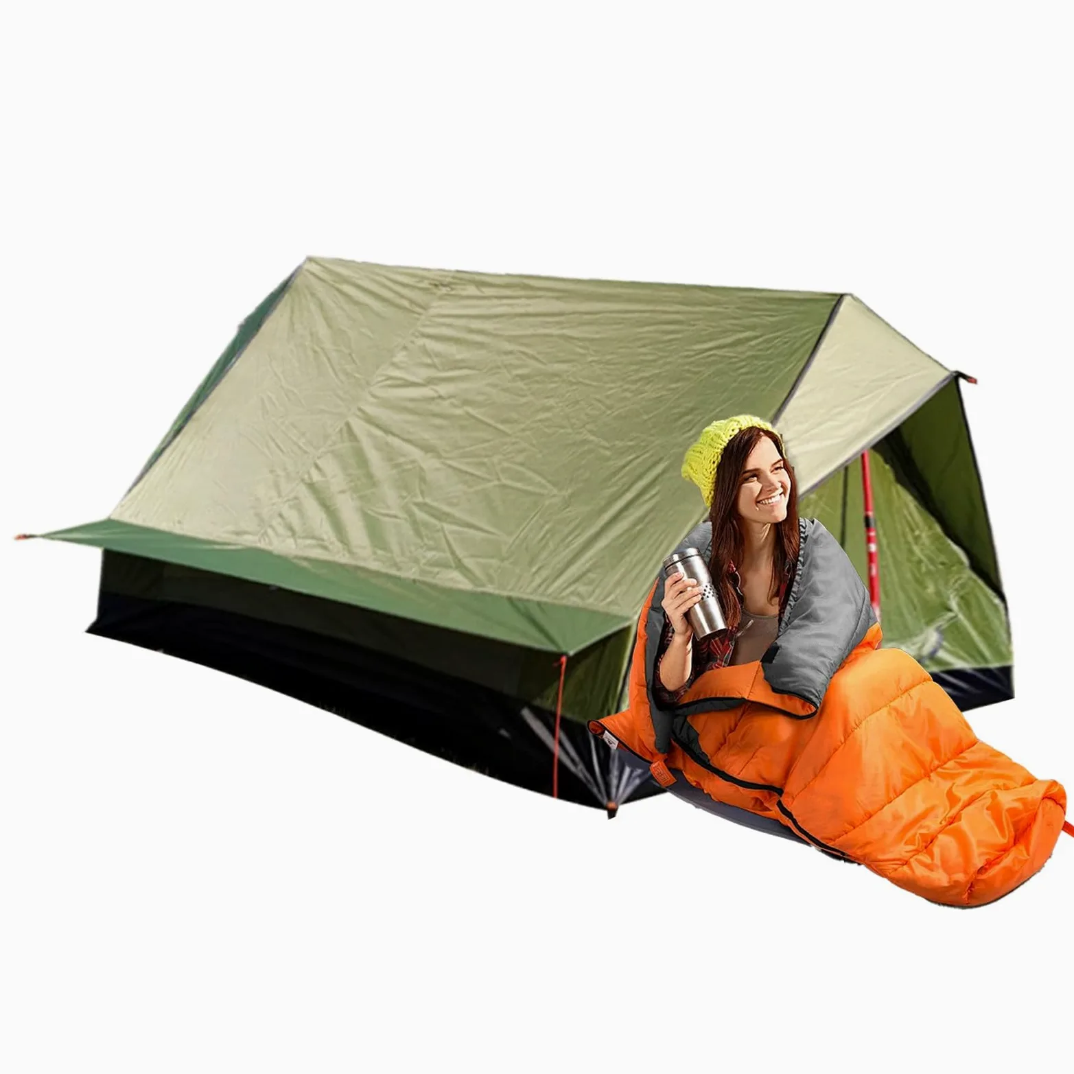 Funda para mochileros, funda para 2 personas con tela resistente al agua, de nailon transpirable, con diseño compacto, engranaje de viaje para senderismo C
