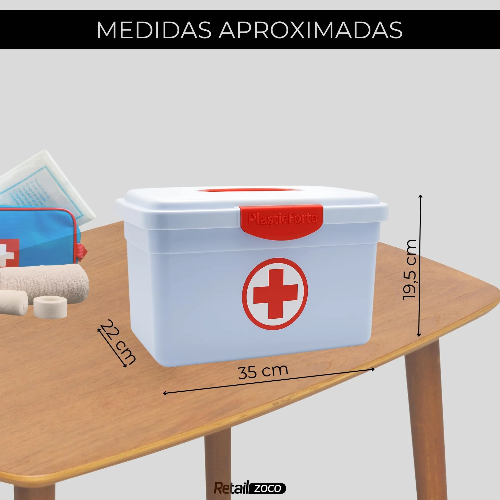 TECHZOCO Caja Medicamentos Botiquín Primeros Auxilios 8 Litros 35.5 cm