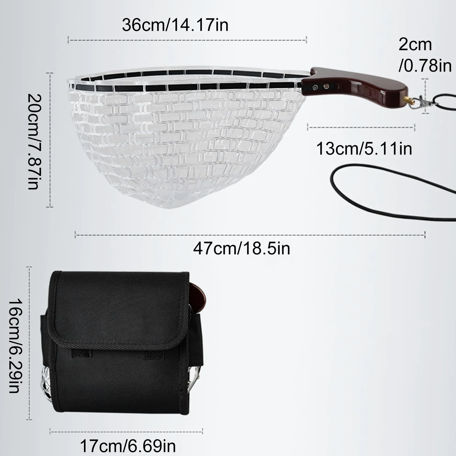 Red de pesca plegable con asa | Mango cómodo red de pesca viva para piscina estanques salmón pesca con mosca kayak