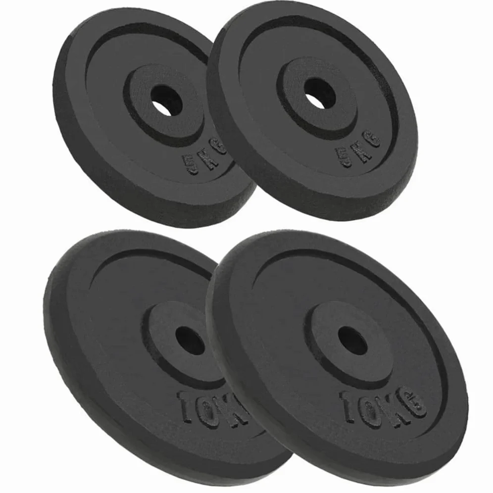 Juego de 4 discos de pesas de hierro fundido negro para entrenamiento de fuerza, musculación muscular, accesorios para gimnasio Homegym