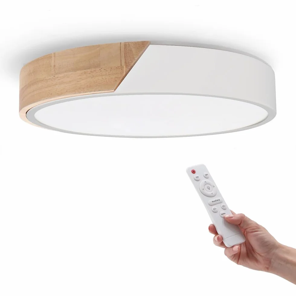 Plafón LED Techo Blanco Redondo 24W Regulable 2700K-6500K 2400LM con Mando a distancia