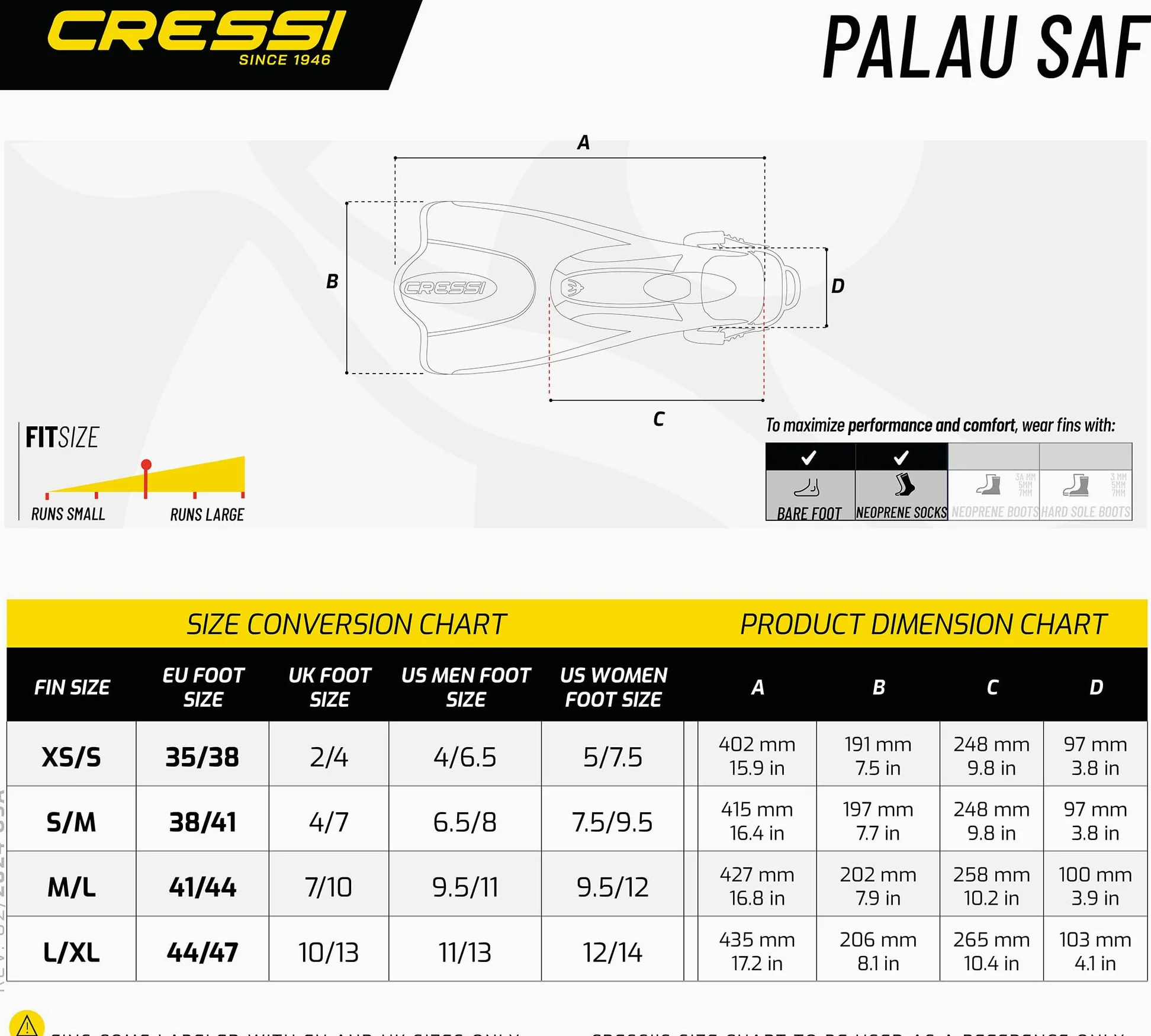 CRESSI Palau Saf + Net Bag - Aletas Cortas Ajustables en el talón Abierto Unisex Adulto