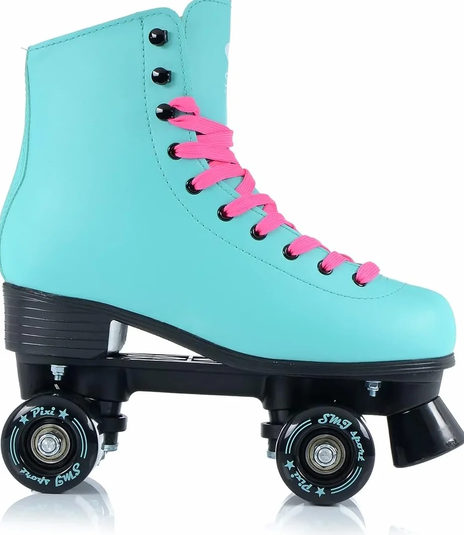 Patines clásicos Retro para Mujer, rodamientos ABEC7, Color Rosa Menta, Patines en línea, Tallas 35, 36, 37, 38, 39, 40, 41