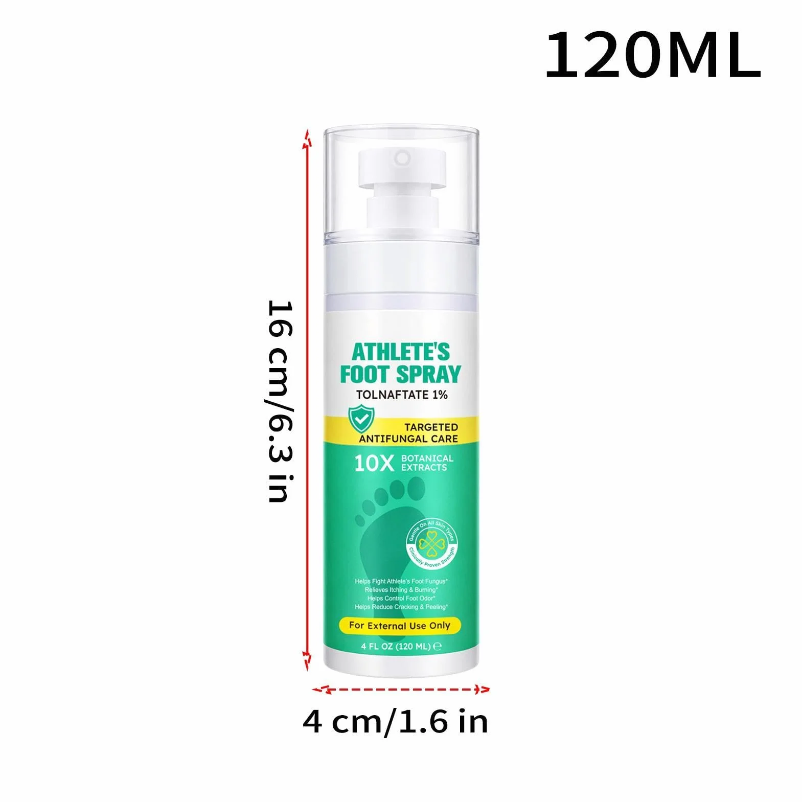 Spray para pies de atletas 120 ml calmante antipicazón cuidado de los pies