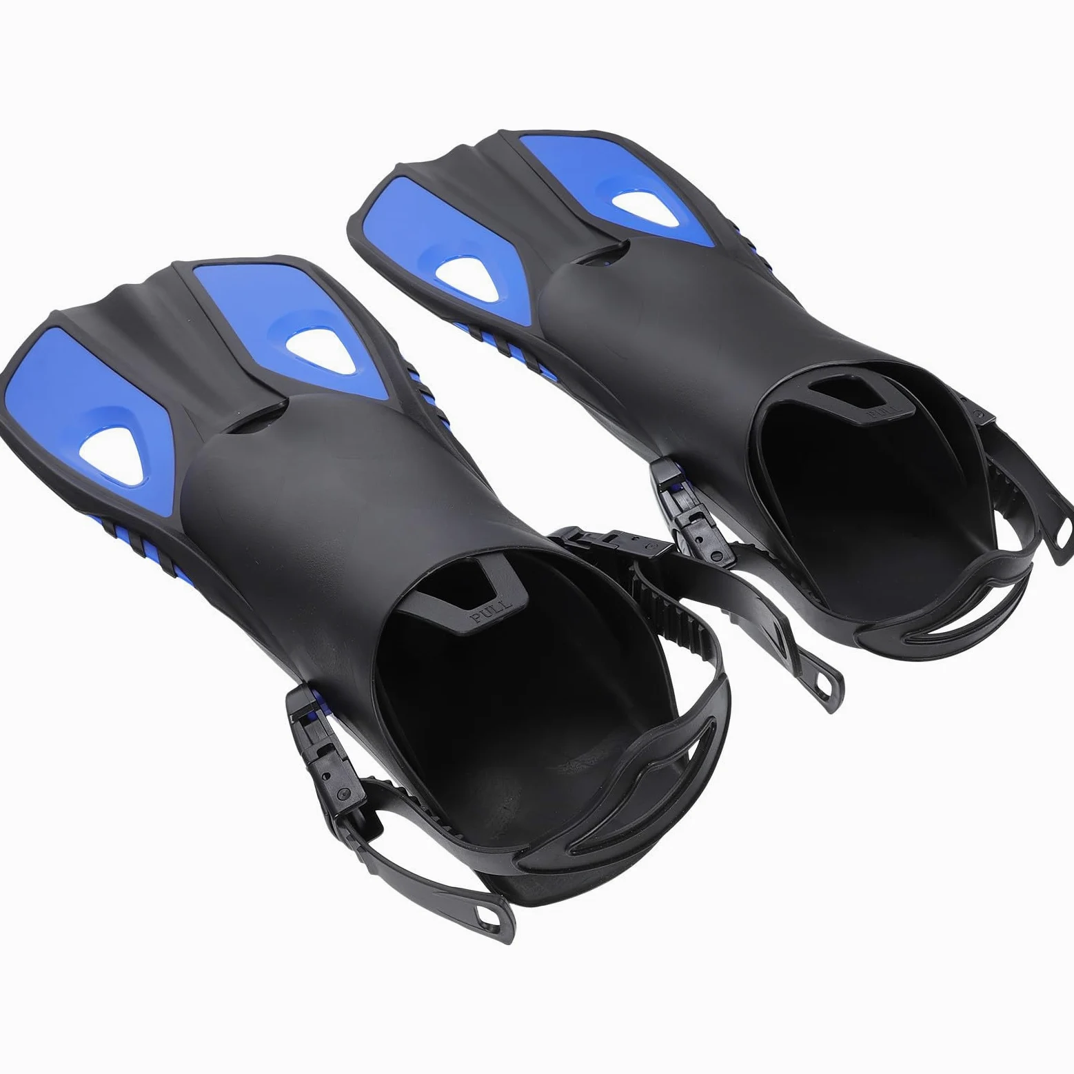 Tofficu Aletas de Natación de Goma Aletas de Entrenamiento de Natación Ajustables para Adultos Azul para Entrenamiento
