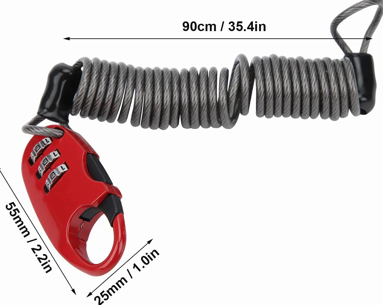Candado de Cable de Acero para Casco de Bicicleta, candado portátil Universal para Casco con contraseña, candado de Cable de Acero de Seguridad, candado antirrobo para Motocicleta,