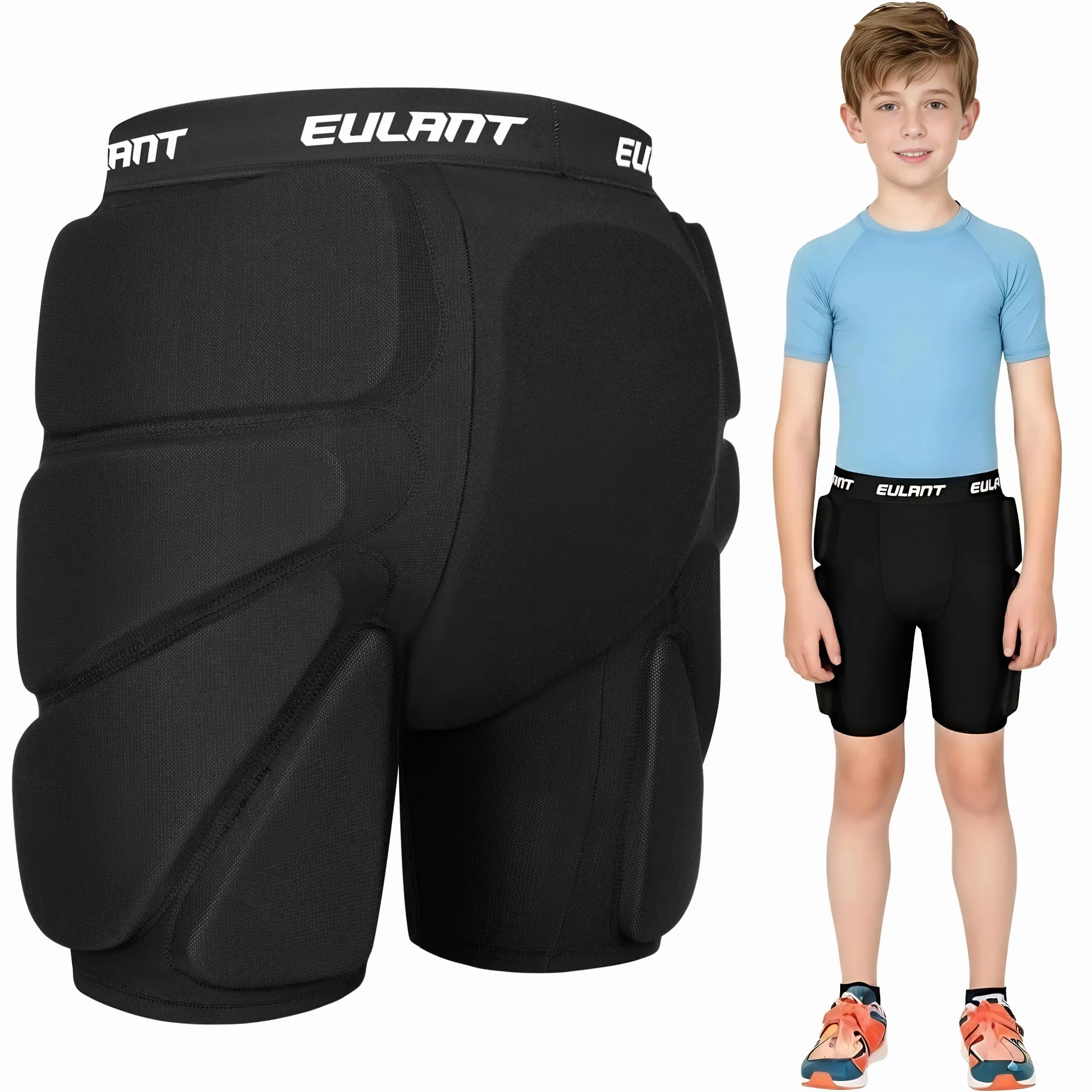 Pantalones Cortos Acolchados de Protección para Snowboard y Esquí con Almohadillas 3D para Cadera y Coxis