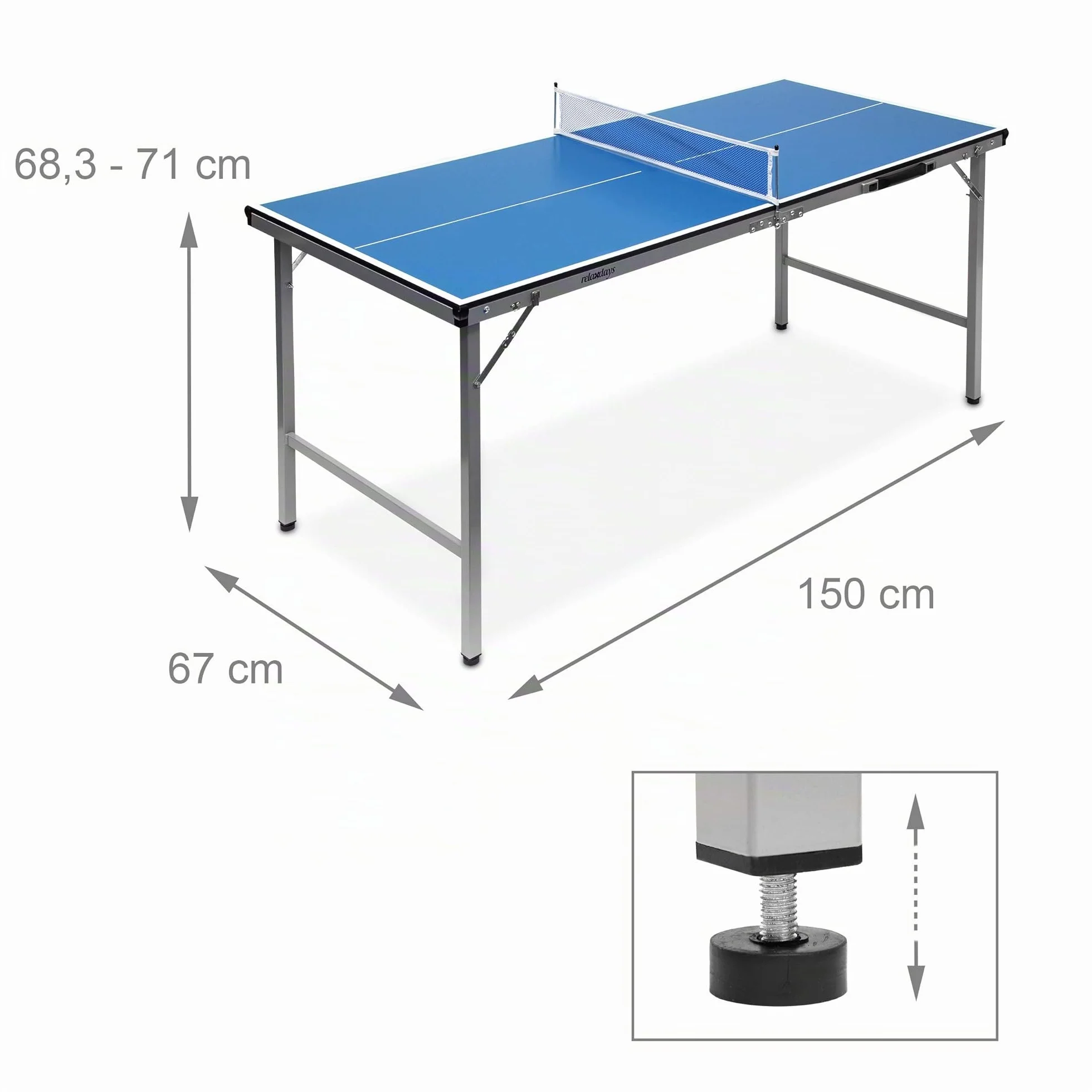 Relaxdays Mesa Ping Pong Exterior Plegable con Red, Pelotas y Raquetas, 150 cm