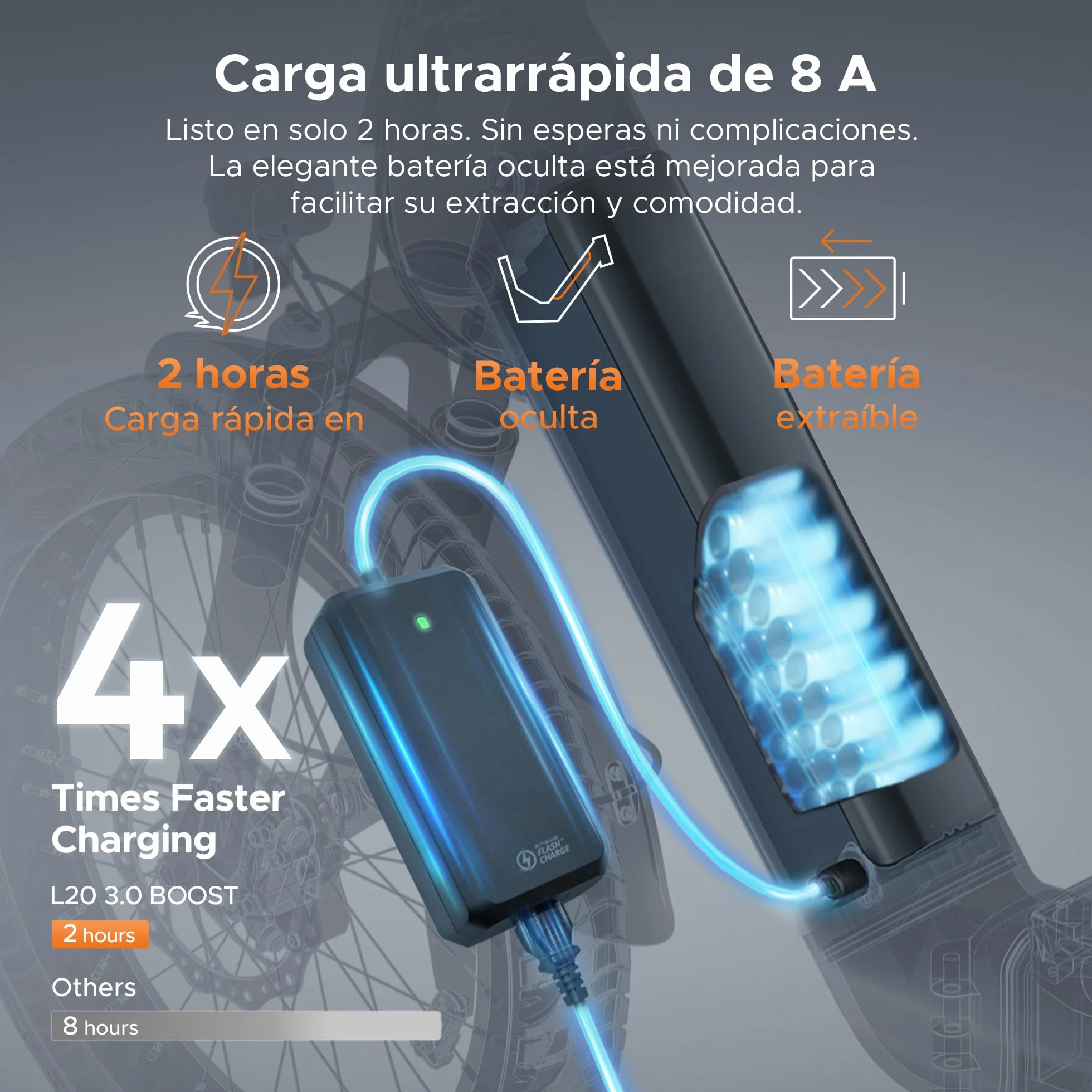 ENGWE Bicicleta Electrica con App, Batería ebike 48V 13.5Ah hasta 135km, Sensor de par y Frenos Hidráulicos, Neumáticos 20 * 3.0, 2 Horas de Carga
