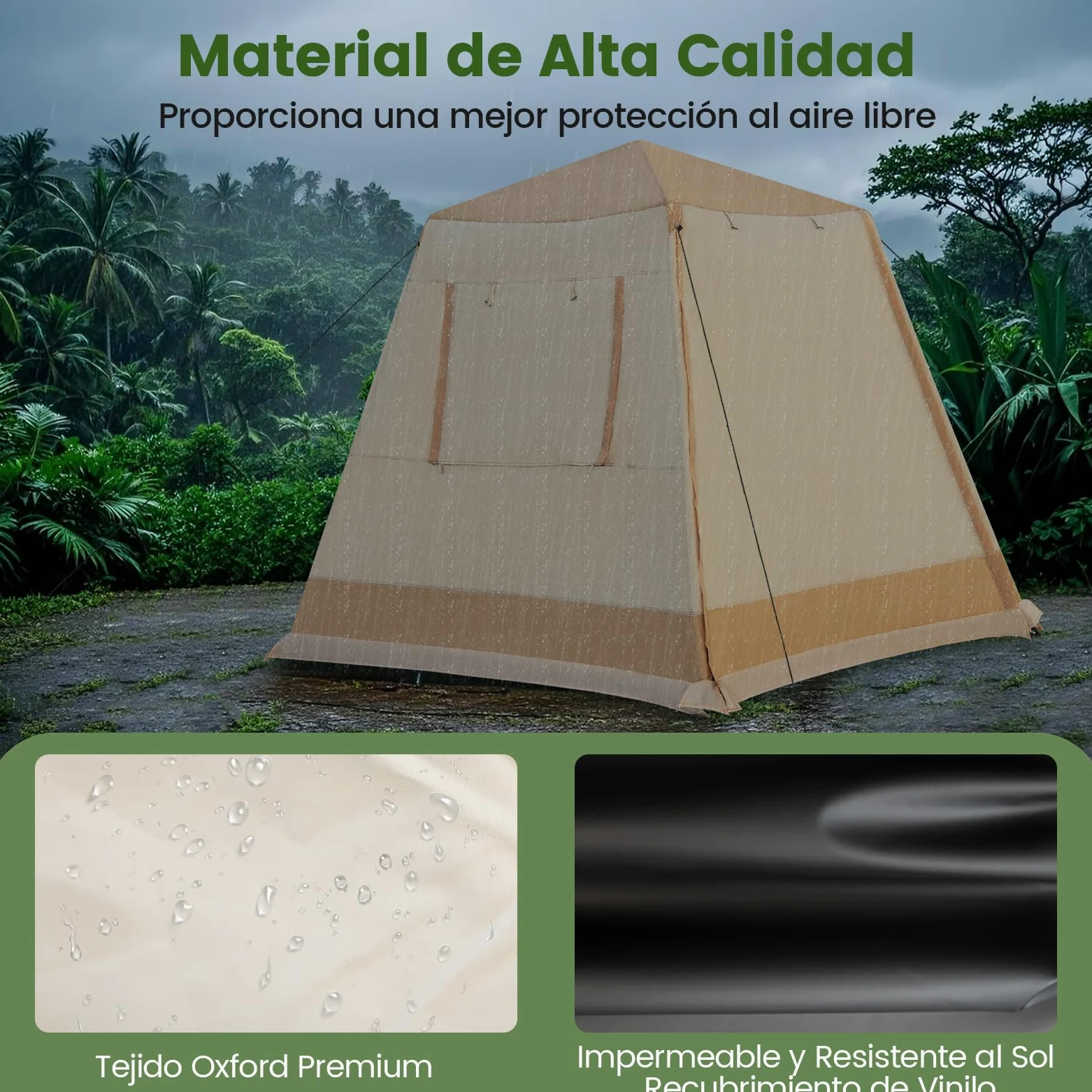 GOPLUS Carpa de Campamento Pop-up con Soporte Automático | Tienda Familiar para 4-6 Personas con Tela Resistente al Sol y la Lluvia, Bolsa de Transporte