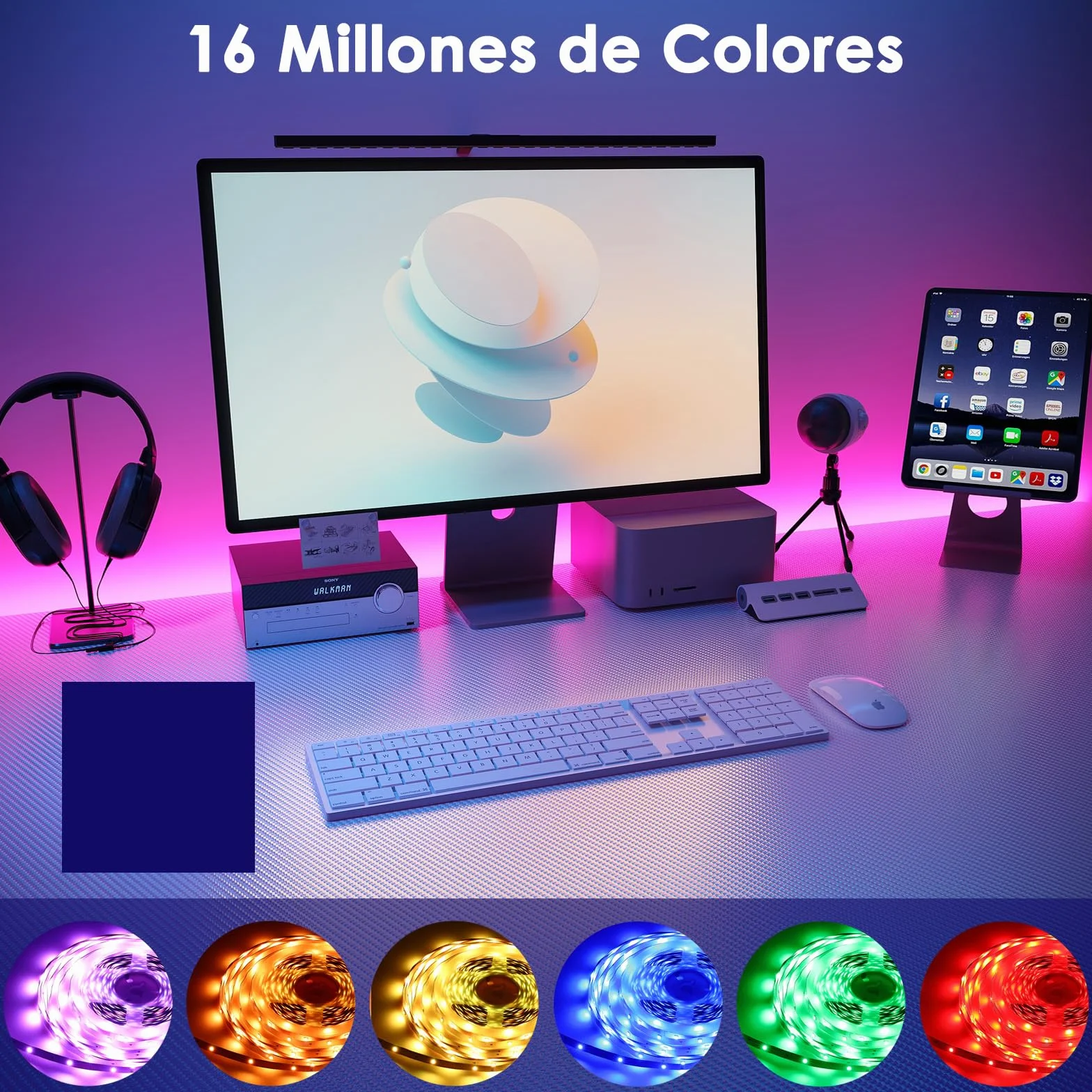 HOVVIDA Tira LED 5M 30 LED/Metro 24V RGB Luces LED APP Mando a distancia Modo de Música