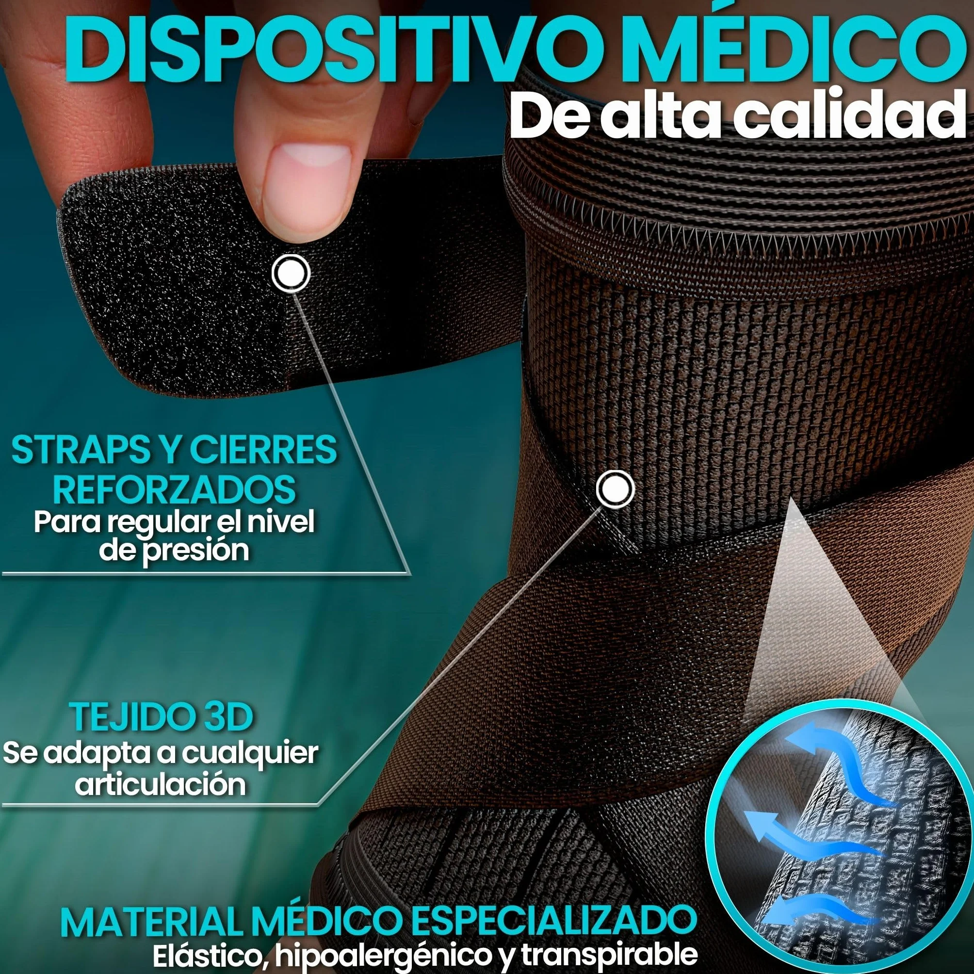 NativoDex Tobillera Deportiva con Ajuste Personalizado para Estabilizar y Prevenir Torceduras, Soporte y Compresión para Ambos Pies