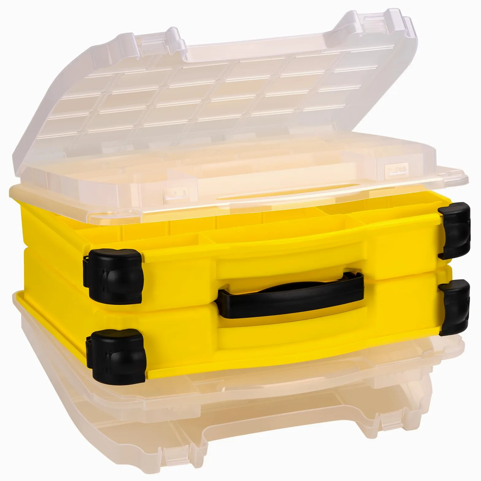 THKFISH Caja de aparejos grandes organizadores y almacenador, caja de aparejos de doble cara, sistema de aparejos desmontable de 4 capas para accesorios de pesca