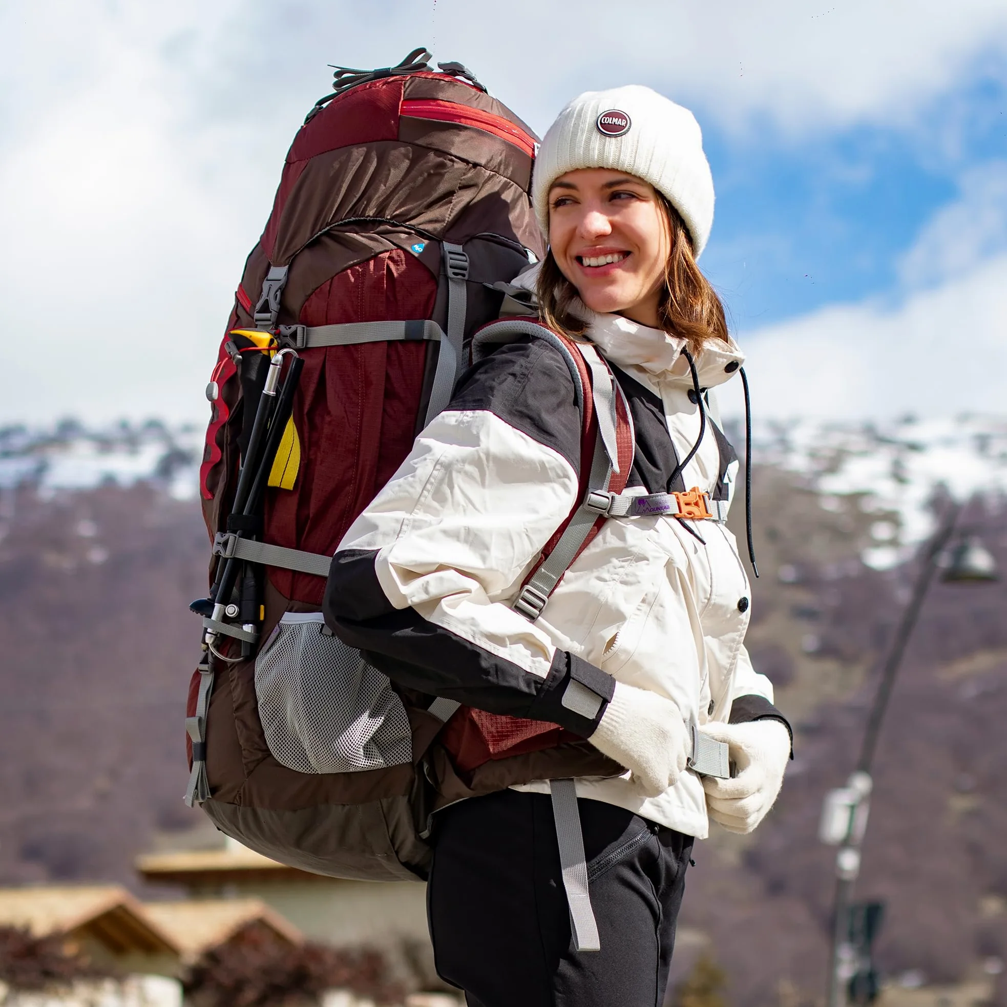MOUNTAINTOP 80L Mochila Senderismo Trekking Montaña Hombre Mujer | Diseñada para trekking y expediciones, cremalleras YKK, funda de lluvia, soporte lumbar reforzado cinturón acolchado