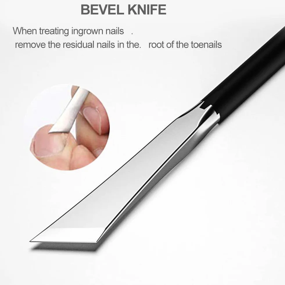 Cuchillo Pedicura Profesional Acero Inoxidable Cortacallos Pies 3PCS