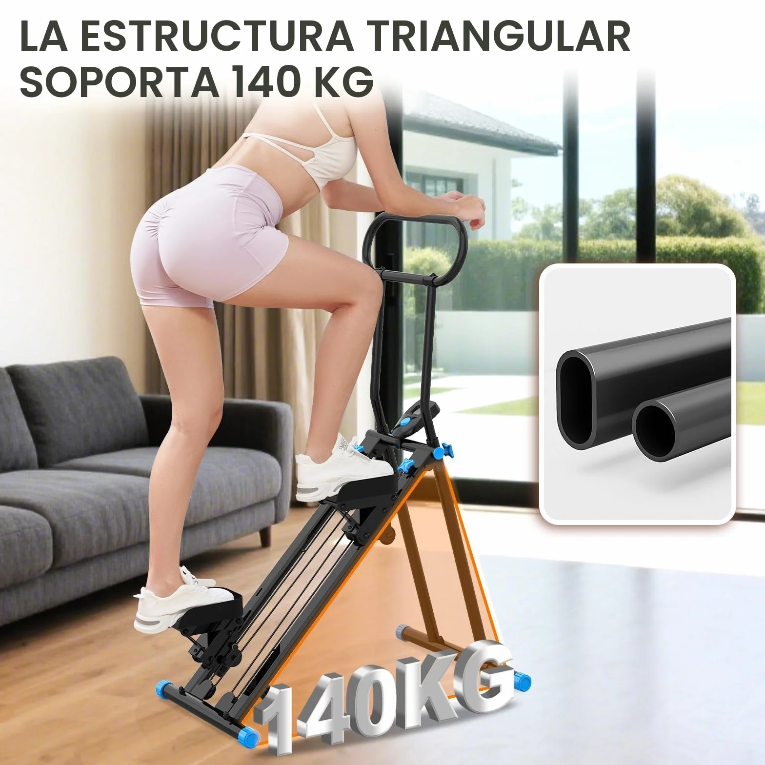 HXD-ERGO Vertical Climbing Machine, Stepper Pedal Portátil Plegable, Cross Trainer con Pantalla LCD para Herramientas, Entrenamiento en Casa, Gimnasio, Manillar Ajustable