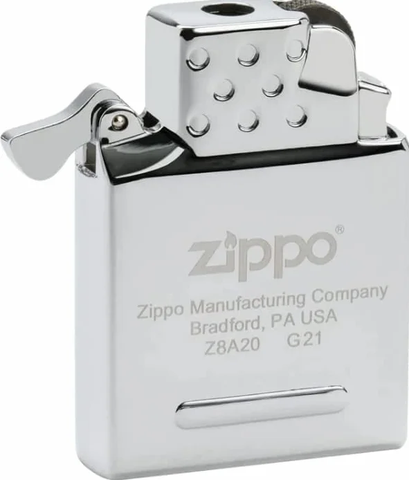 Zippo Encendedor de Gas Antiviento Recargable Llama Amarilla 65815 Metal Plateado