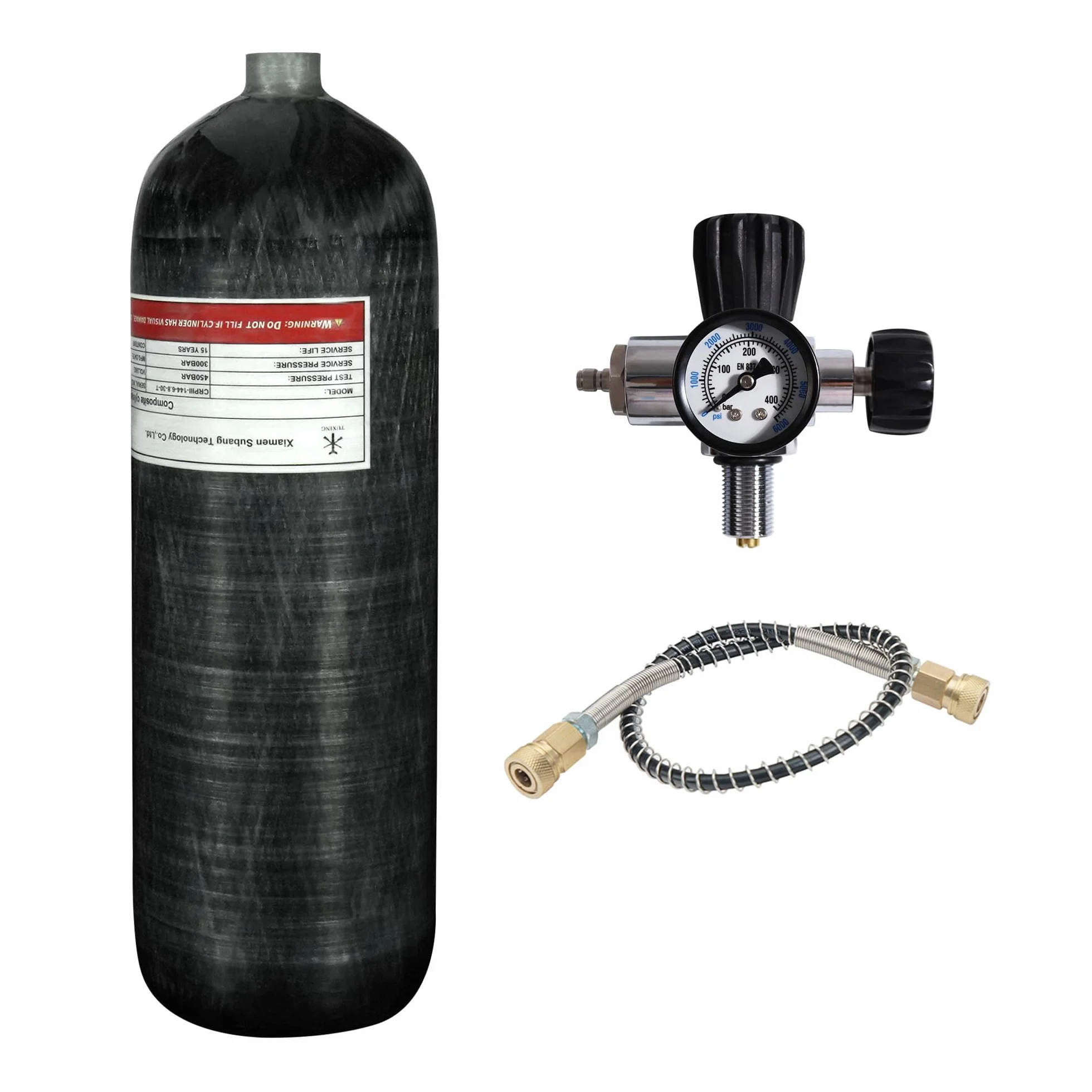 TUXING Tanque de Aire de Fibra de Carbono 4500psi 6.8L para PCP Paintball Buceo Scuba