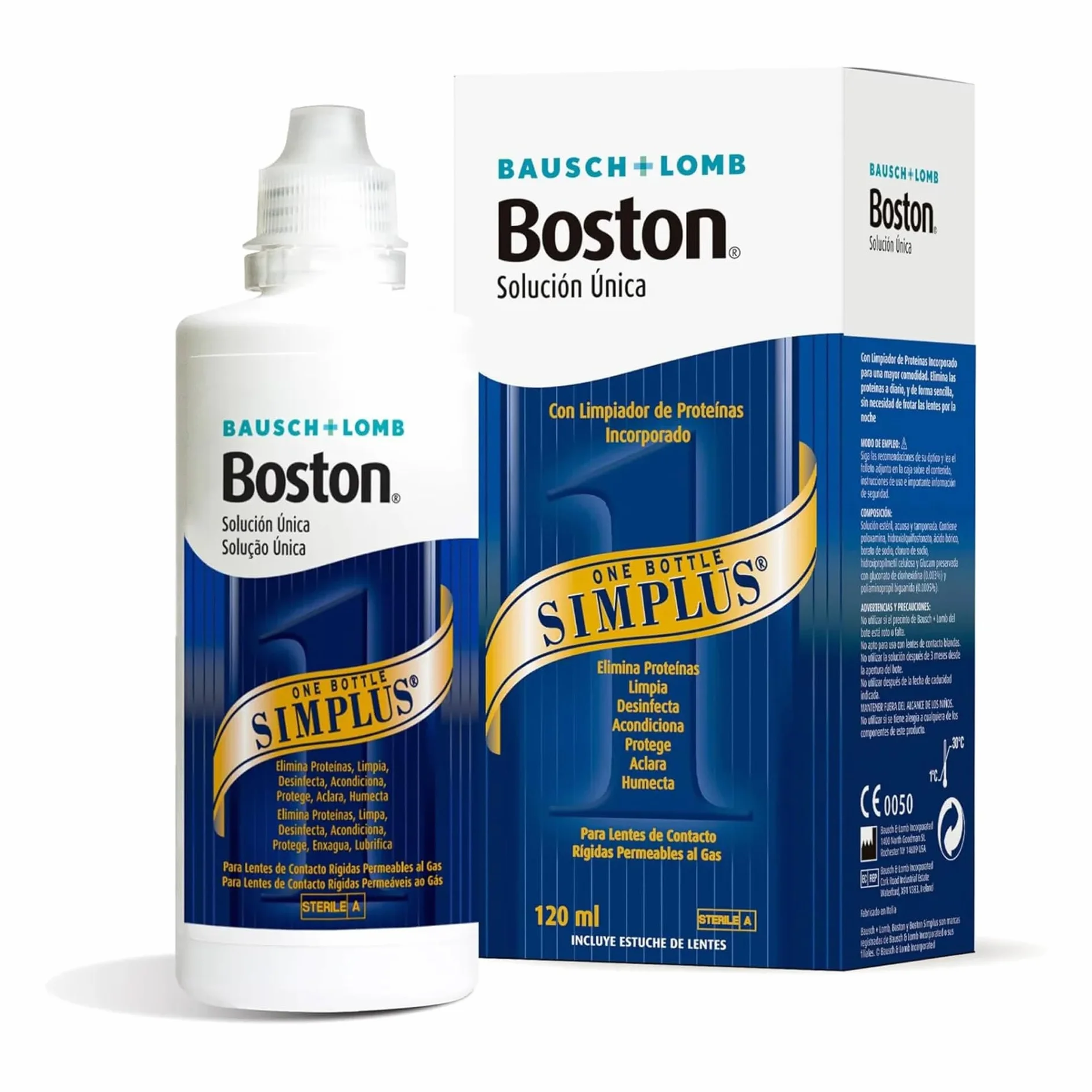Bausch + Lomb Boston SIMPLUSSolución Única 120ml para lentes de contacto rígidas