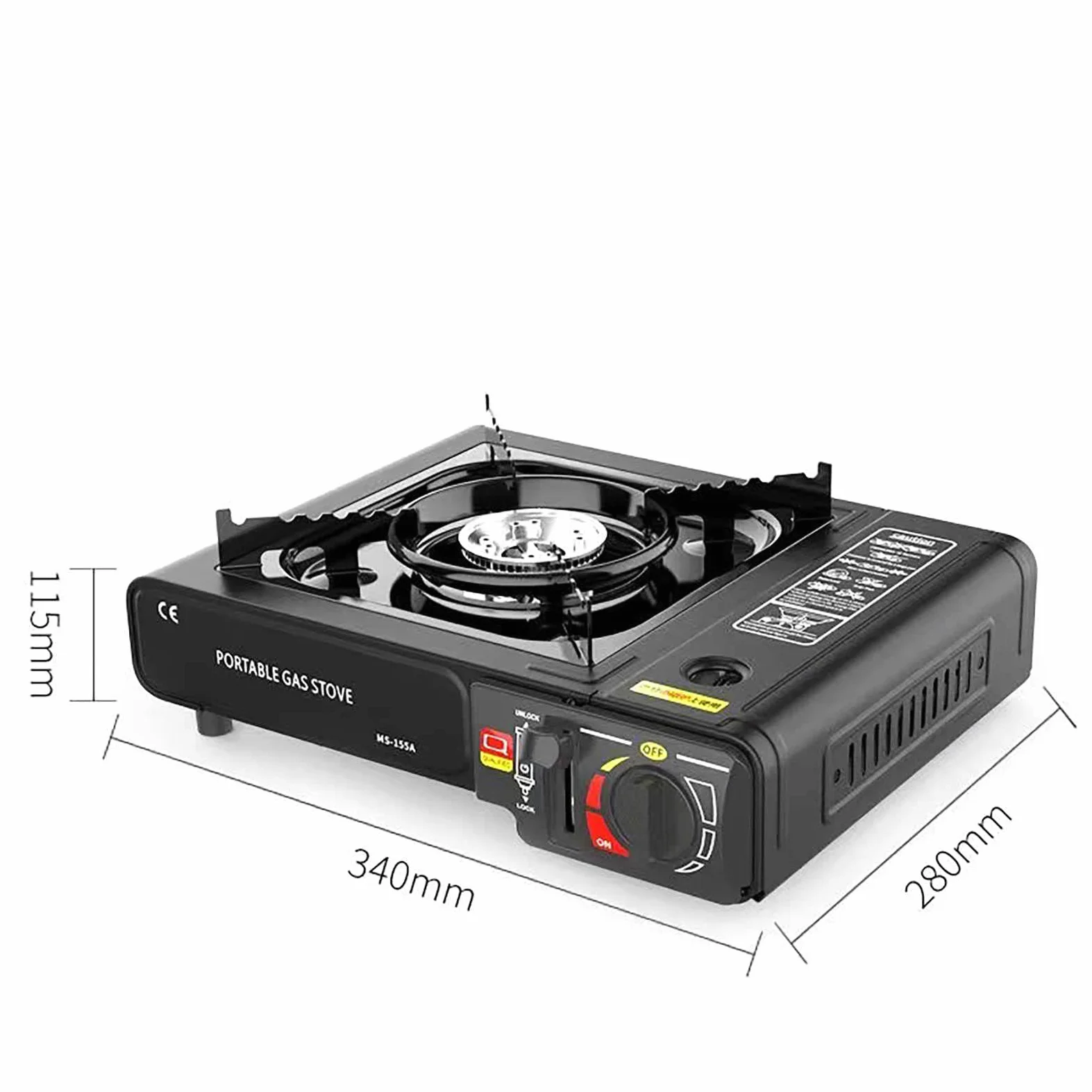 Estufa de acampada, cocina de gas portátil compacta, estufa de gas de un solo quemador, con funda de transporte, para el hogar, restaurante, interiores y exteriores