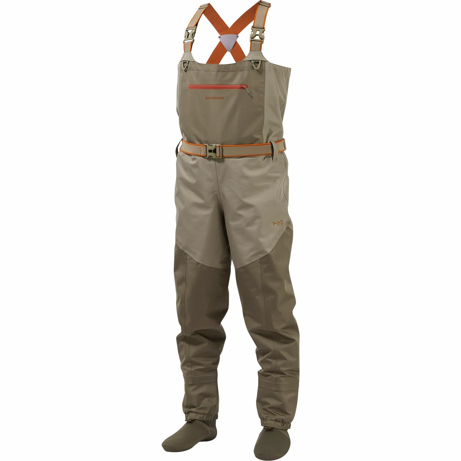 Bassdash Vadeadores para Hombre IMMERSE Tan Vadeadores Impermeables y Transpirables para la Pesca con Mosca Vadeadores de Pecho para la Caza Ligeros