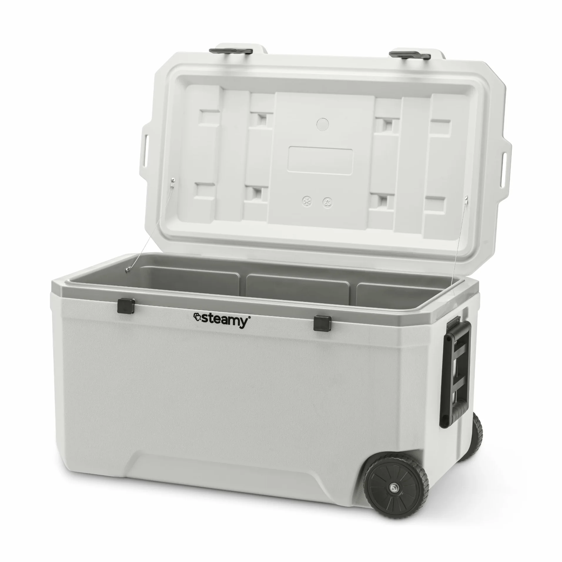 Steamy Marine 120 Nevera Pasiva con Ruedas, 120 litros, Blanco