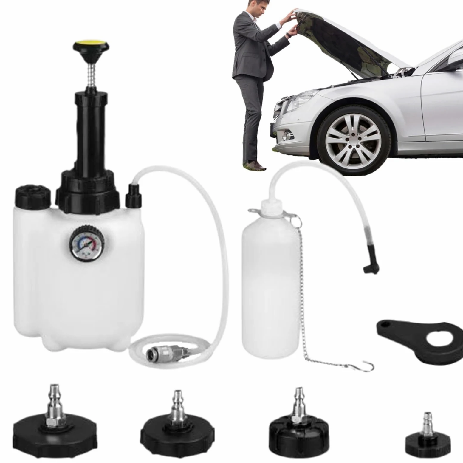 Botella Para Sangrado De Frenos Sangrador De Presión De Frenos Para Cambio | Herramienta De Mantenimiento Compatibilidad Amplia Para Entusiastas Y Talleres De Automóviles