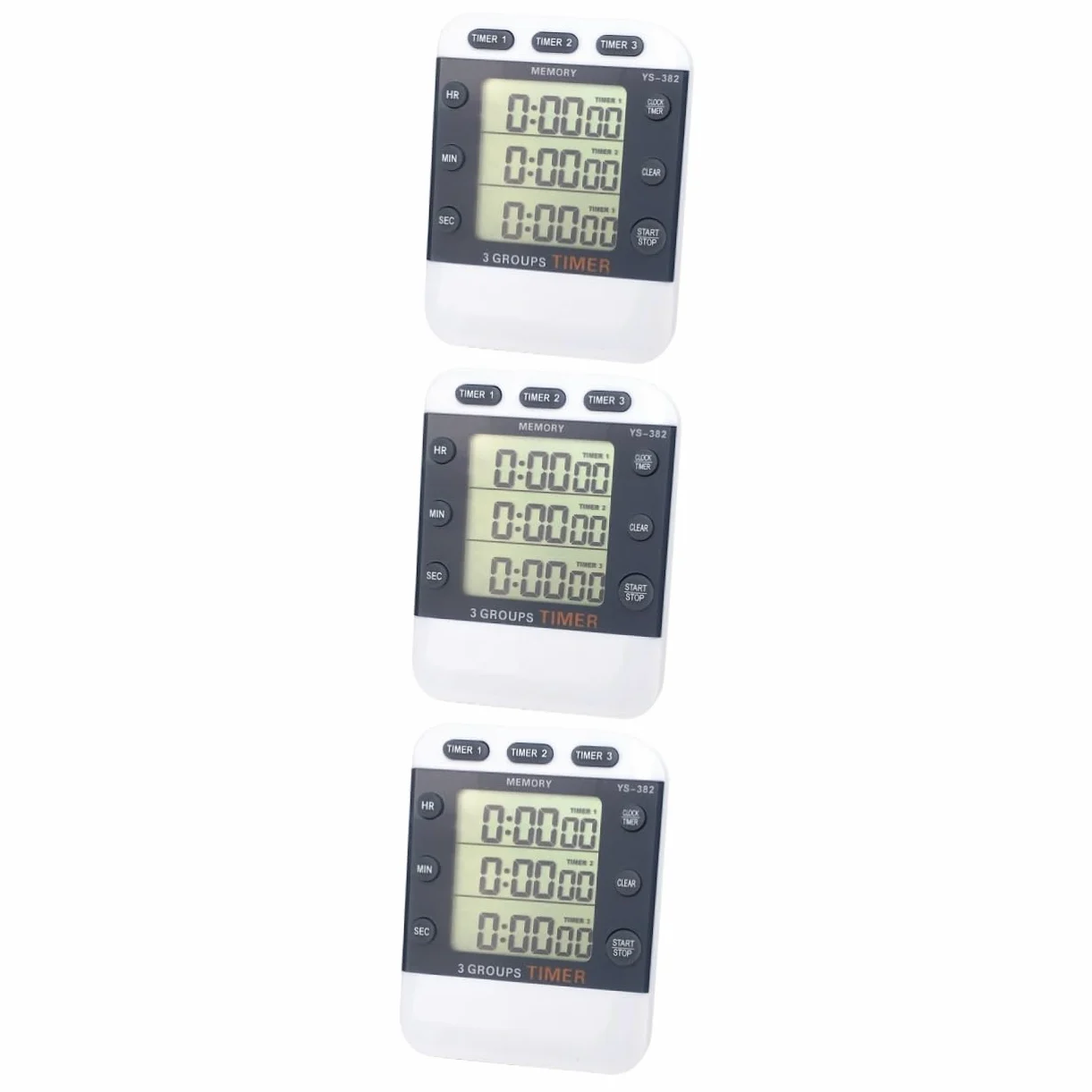 3 Piezas 3 Pantalla De 3 Líneas Cronómetro Digital Cronómetro Deportivo Cronómetro Digital Reloj Digital Oficina Temporizador Digital Temporizadores Temporizador Digital De Cuenta