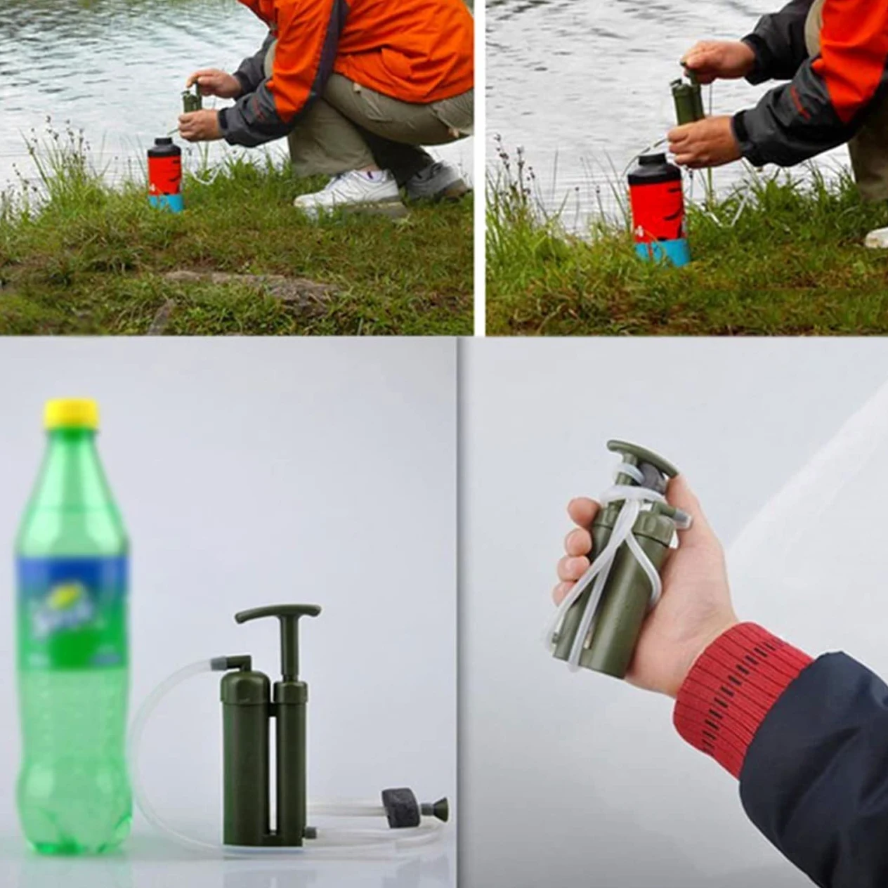 Purificador Agua Emergencia, Purificadores Agua Portátiles, Purificador Agua Personal Aire Libre para Camping Y Senderismo, Supervivencia Emergencia