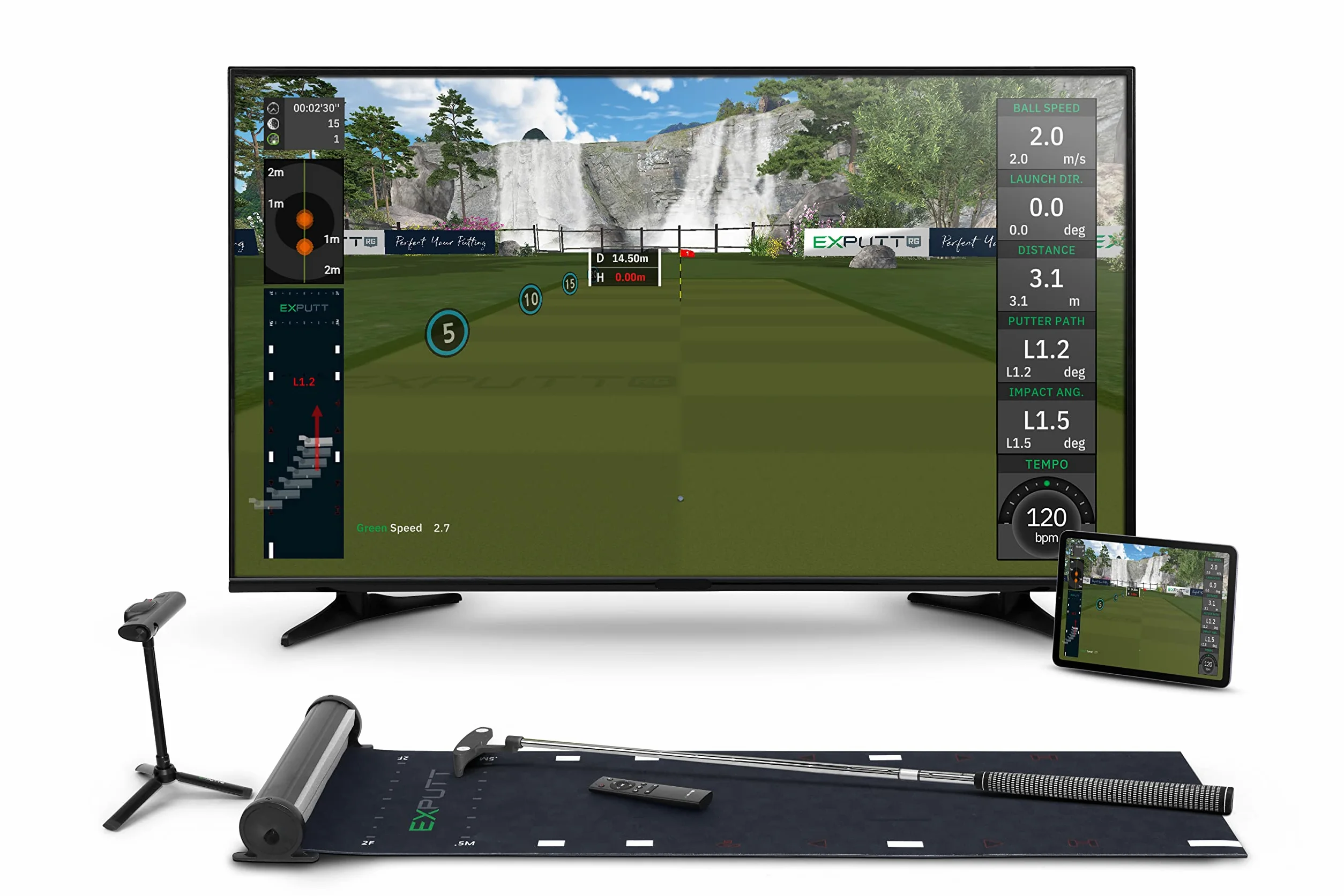 ExPutt EX500D Simulador de Putting de Golf Profesional, simulador de Golf en casa, perfecciona tu Putt Swing en Cualquier Momento y en Cualquier Lugar