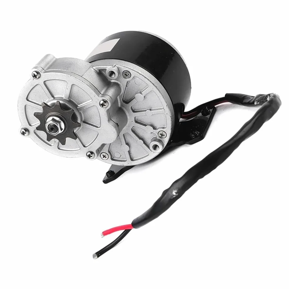 Motor Eléctrico Reductor de Engranajes MY1025Z2 de 12 V y 250 W con Piñón de 9 Dientes, Motor de CC Cepillado, Reductor para Bicicletas Eléctricas y Scooters.