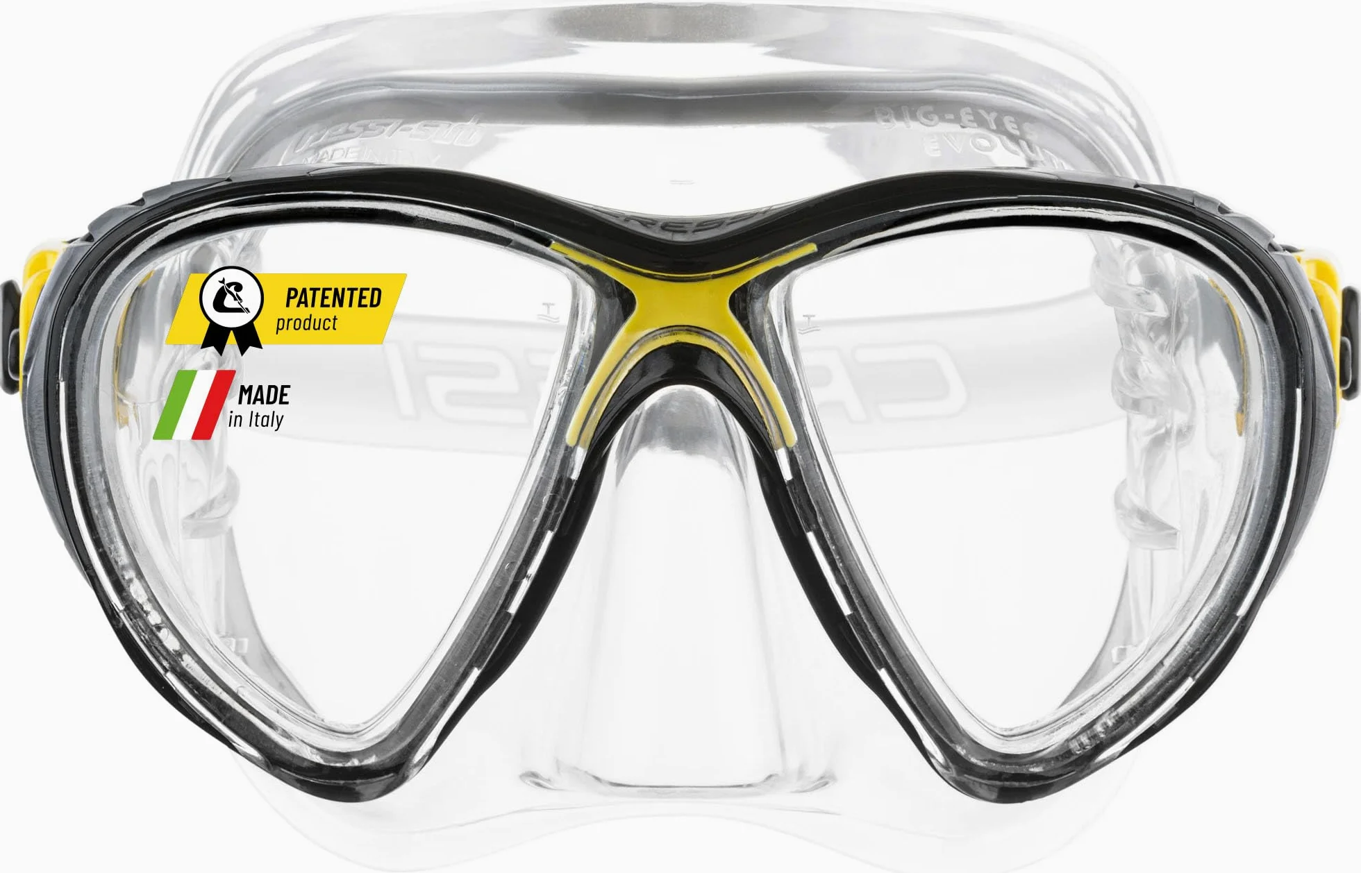 Cressi Big Eyes Evolution Mask - Máscara revolucionaria de Buceo y esnórquel para Adultos, Talla única