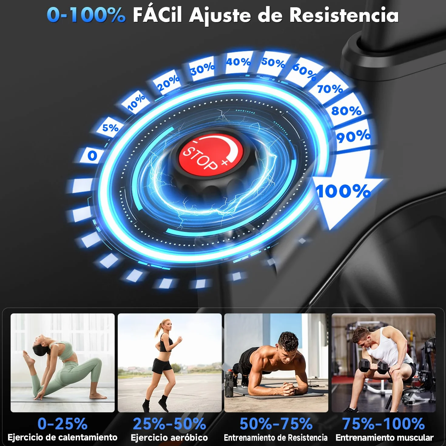 CHAOKE Bicicleta Estatica con APP, Bicicleta Spinning Magnética de Resistencia Súper Silencioso 10DB, Asiento Transpirable Suave y LED Pantallas, Max 150KG