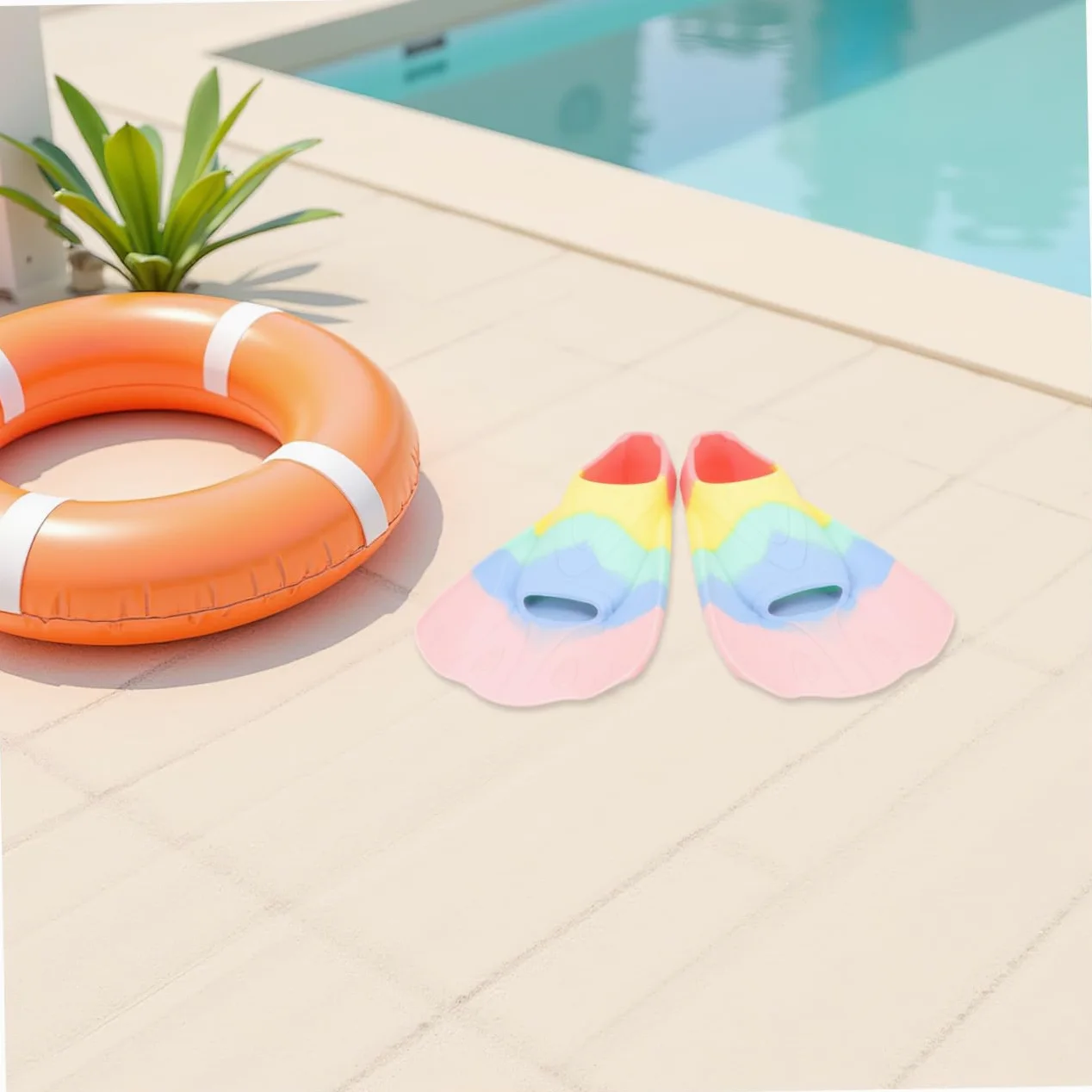 Aletas de Natación Flexibles de para Aletas Cortas Portátiles para Entrenamiento de Buceo y Natación Diseño Ergonómico Forma de Abanico Material y Cómodo
