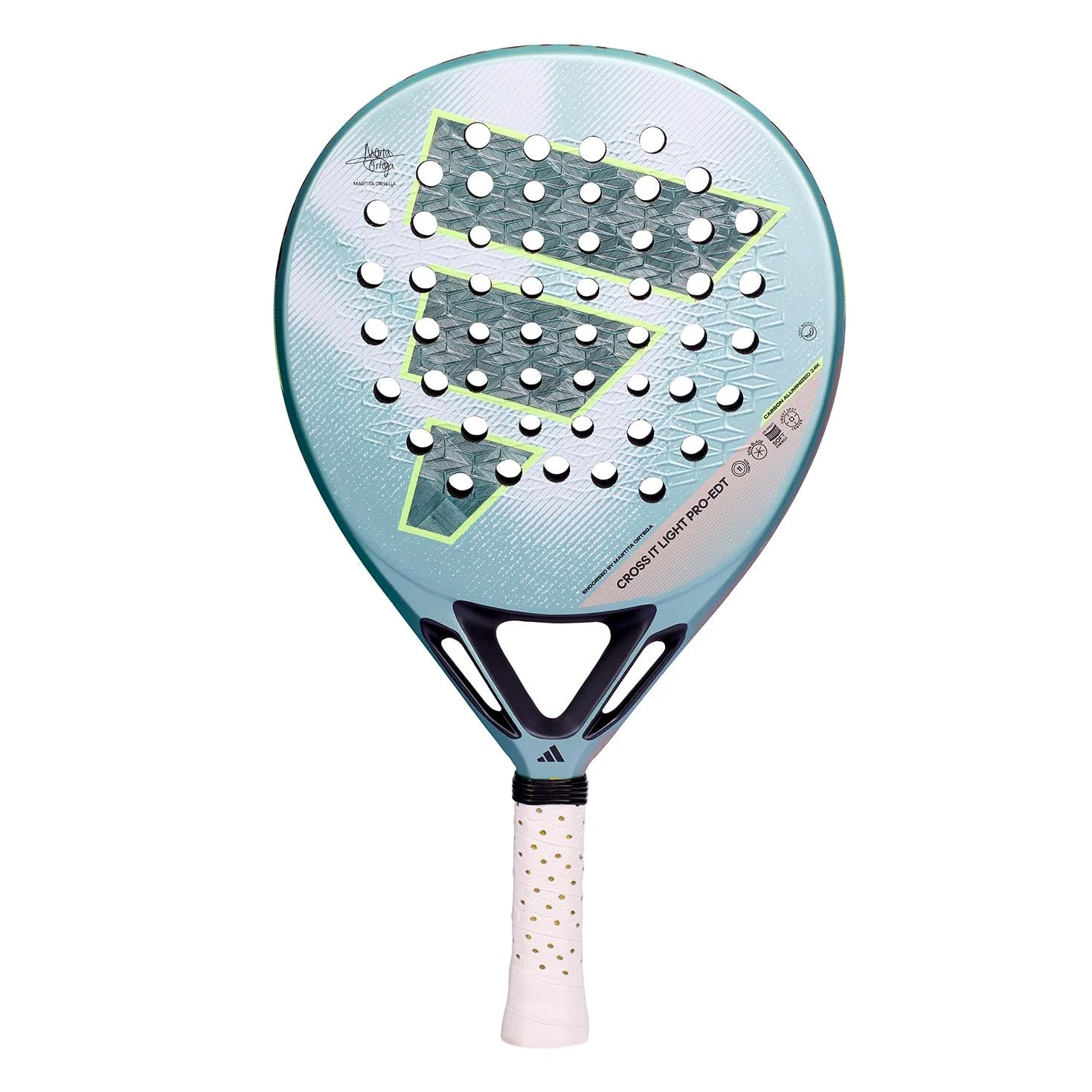 Pala de Padel adidas Cross It Pro EDT 2026 Marta Ortega, Azul, Forma Redonda, Goma eva Soft Energy, Fibra Carbon aluminized 24k