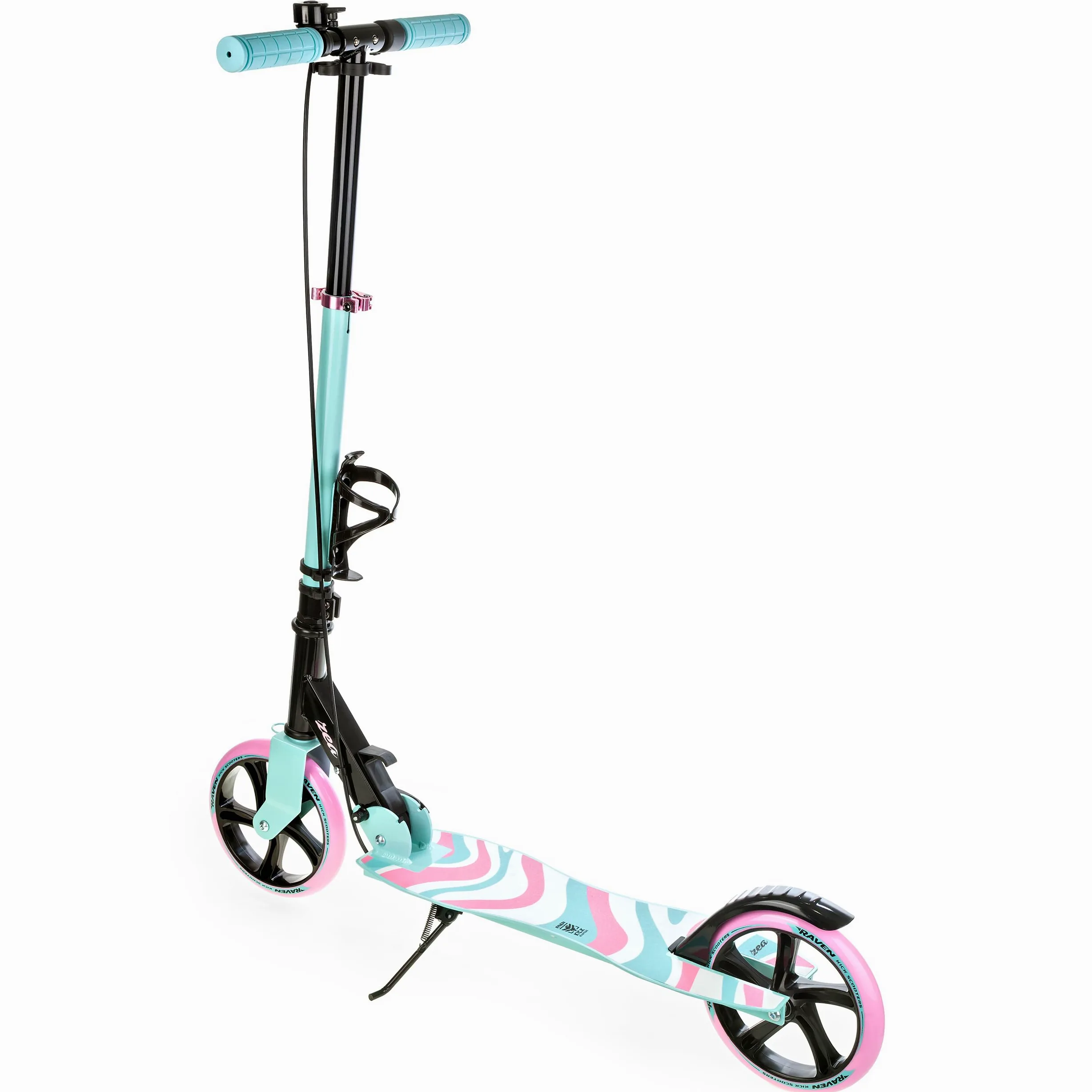 Raven - Patinete para niños y Adultos - Scooter - Patinete - Plegable, Ajustable, Correa de Transporte, Timbre, portabotellas